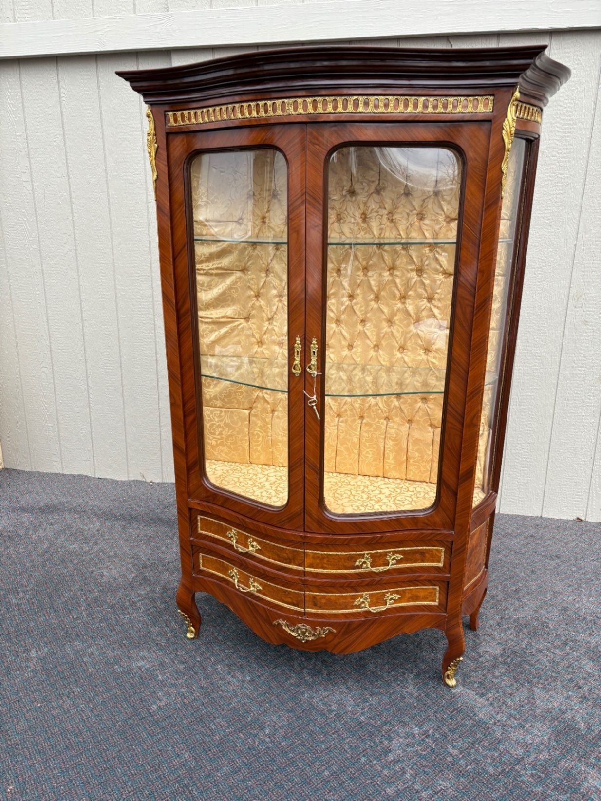 67357 Exquisite Louis XV Style Curio Cabinet with Glass Shelves
