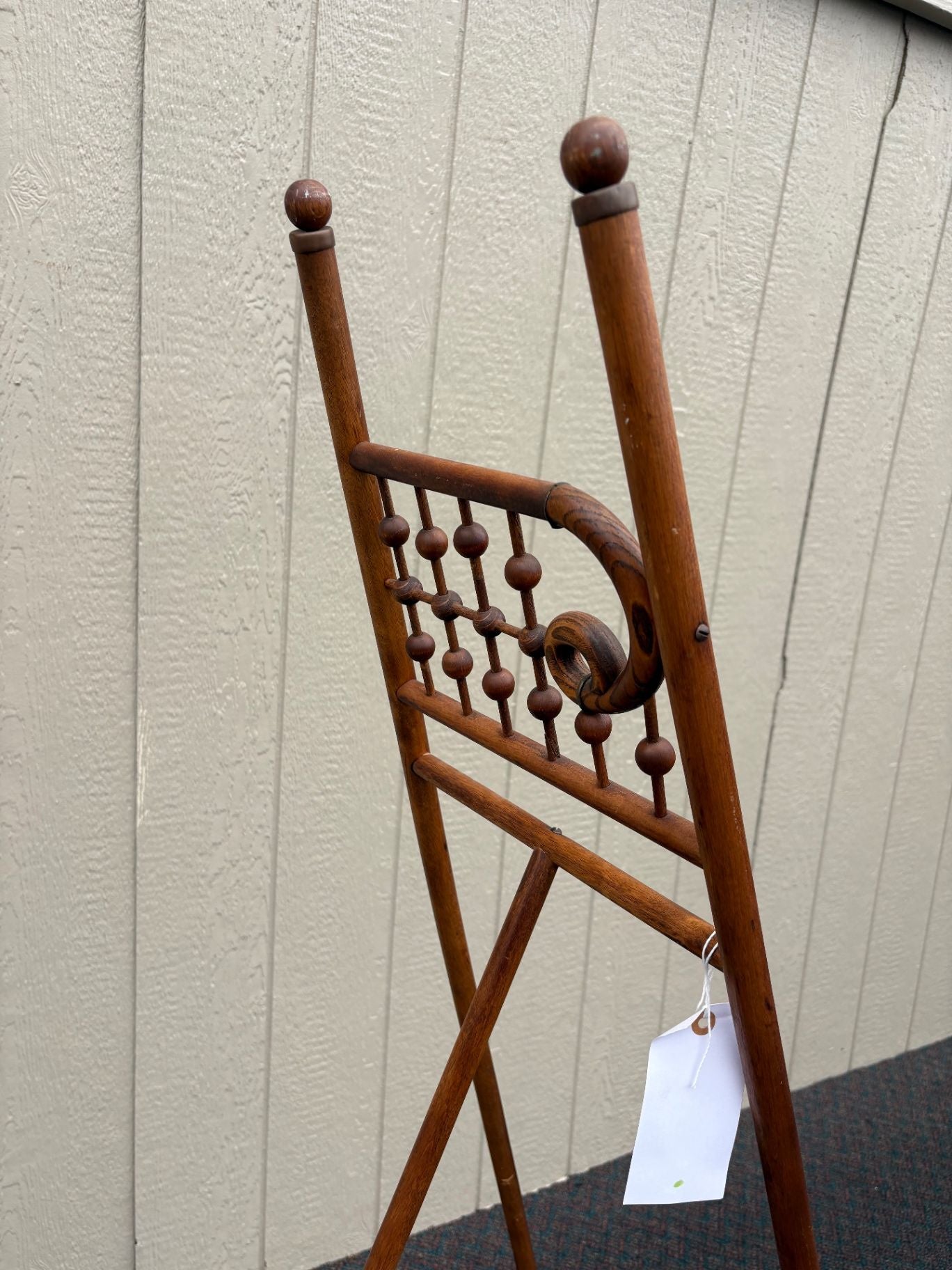 64739 Antique Victorian Wooden Artist Easel with Spindle Design