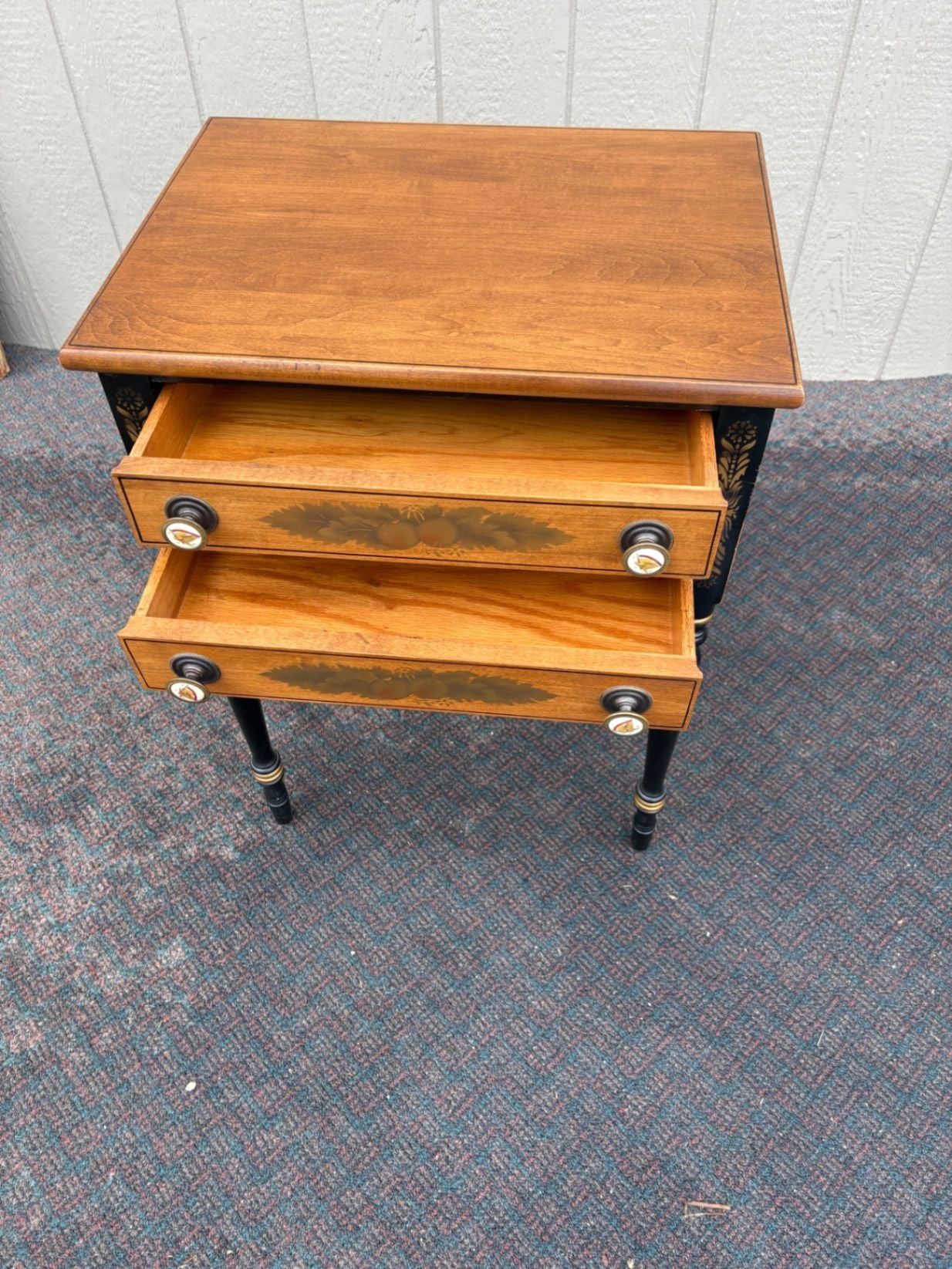 67484  Hitchcock Style Nightstand with Hand-Painted Details