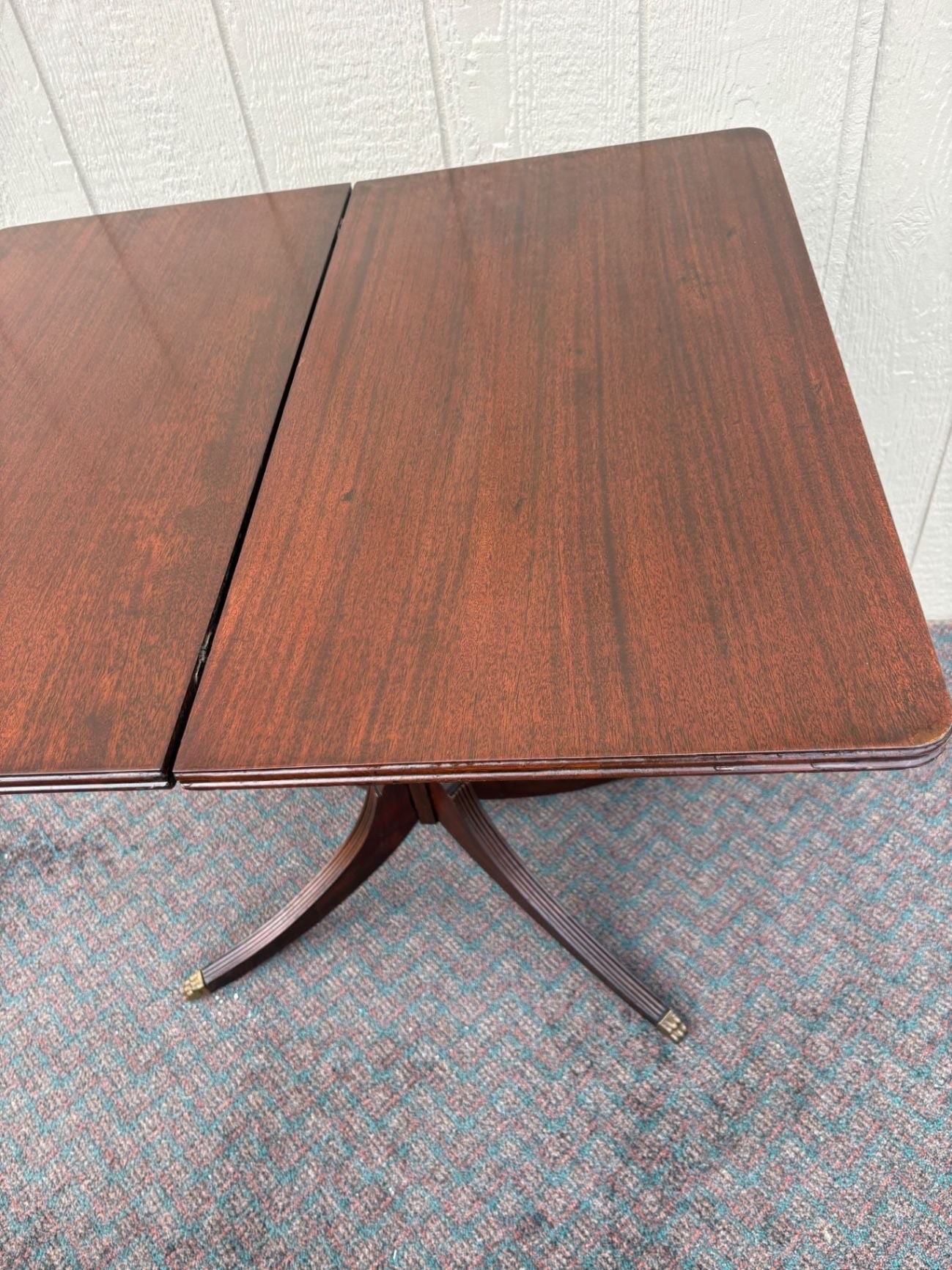 67459  Vintage Mahogany Flip Top Game Table with Pedestal Base