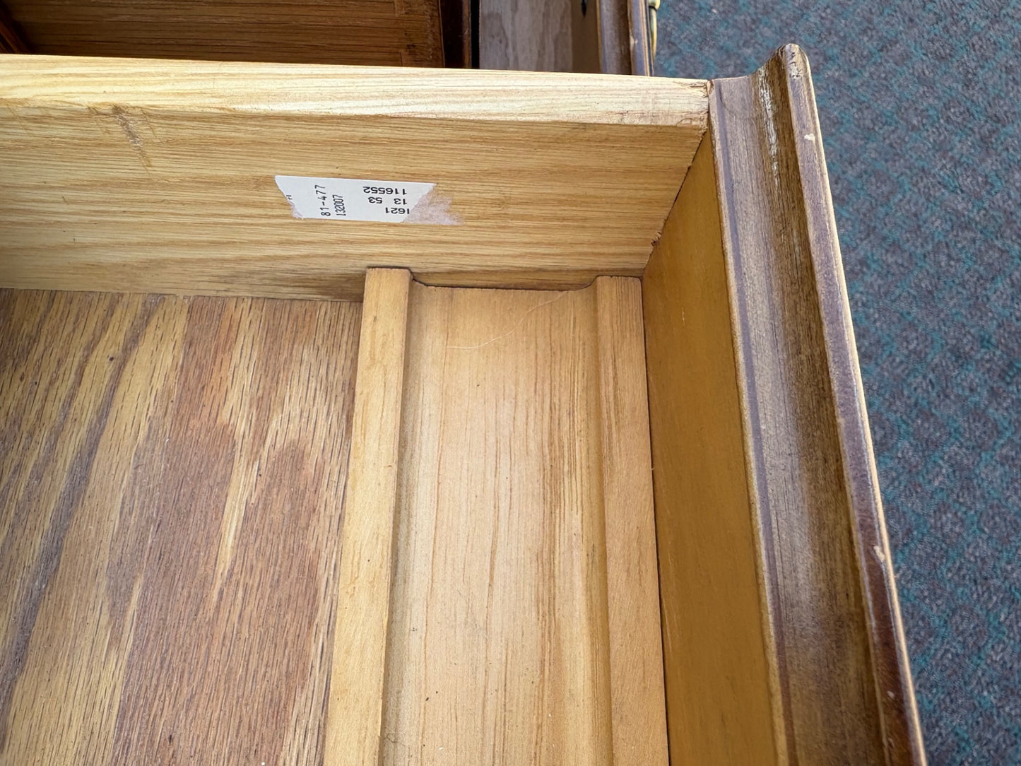 67832 Vintage Solid Cherry  Writing Desk with Drawers on sides and Brass Hardware