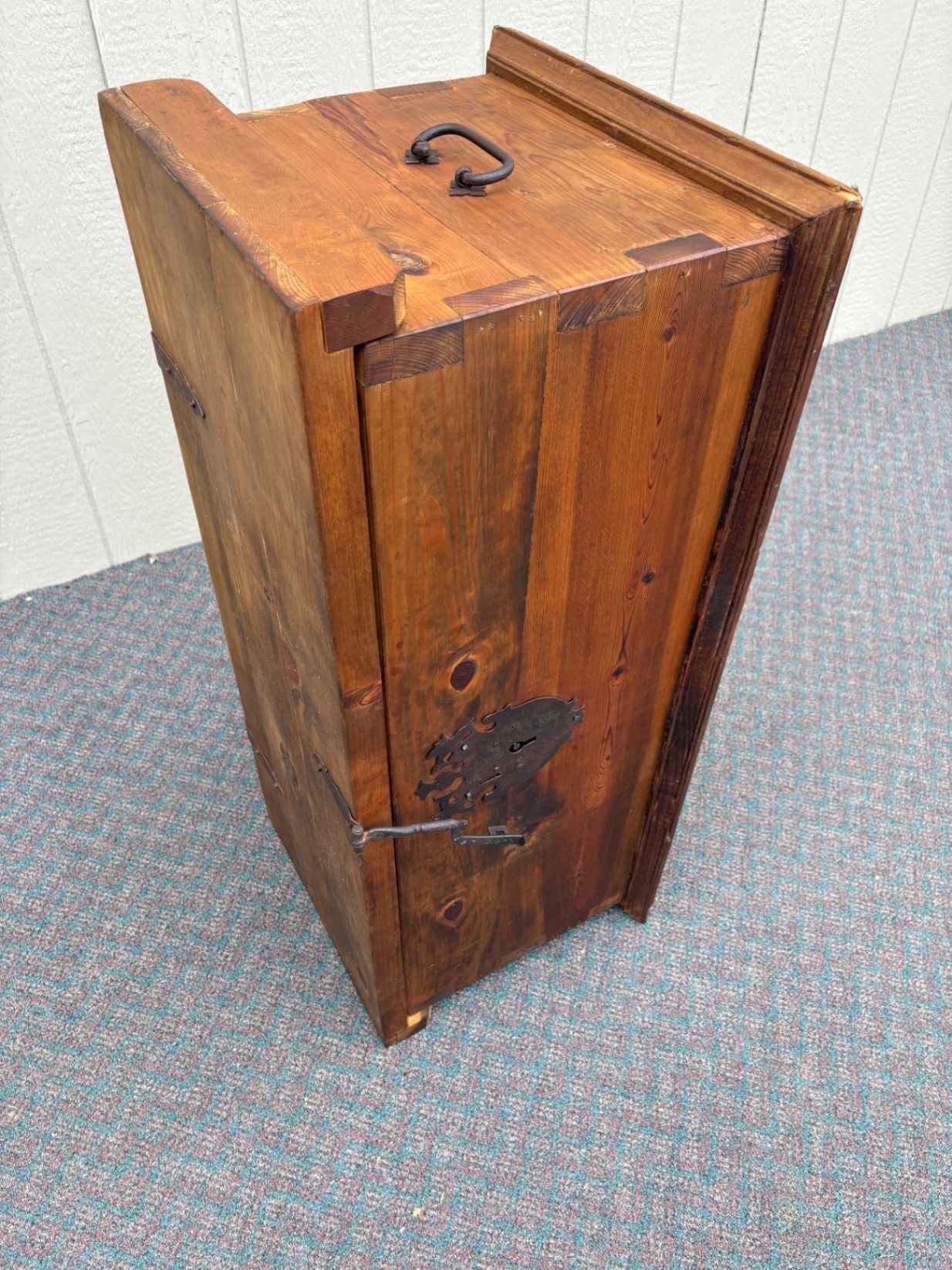 67664 Rustic Pine Trunk with Iron Hardware and Natural Finish