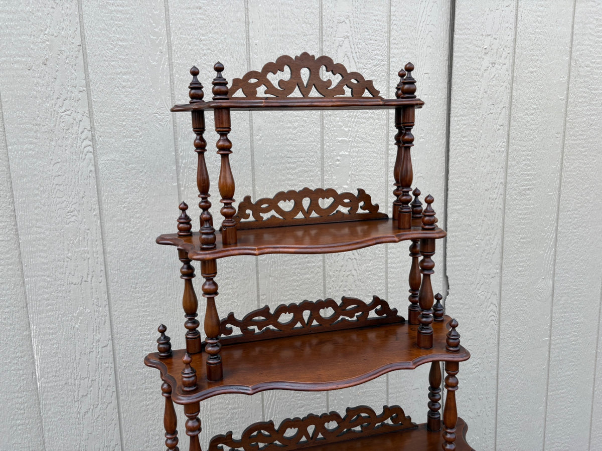 68063 Victorian Five-Tier Etagere Bookcase with Ornate Carvings