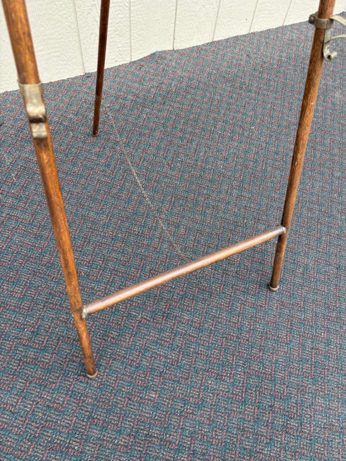 66382  Antique Victorian Stick and Ball Easel with Brass Accents