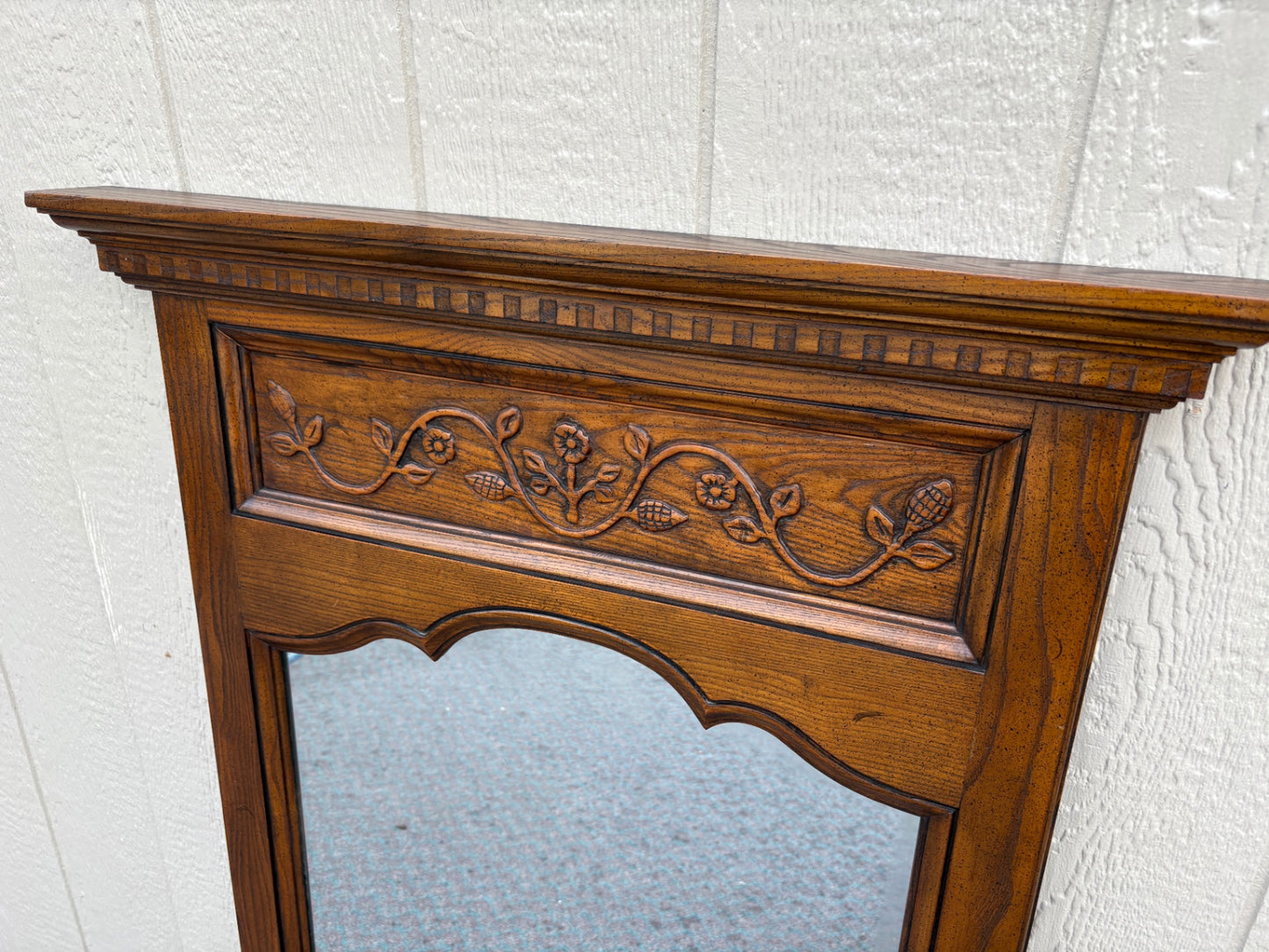 67922 Elegant Baker Furniture  Floral Wall Mirror with Carved Detailing