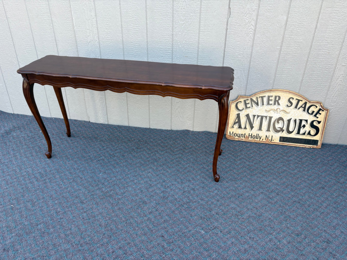 67849 Elegant French Provincial Sofa Table with Cabriole Legs
