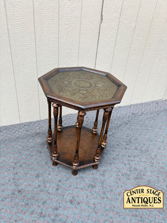 68033  Pulaski Octagonal Accent Table with Intricate Inlaid Top