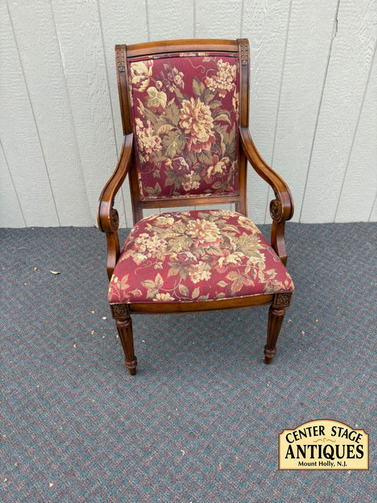 67666 Set of 5 Ethan Allen Dining Chairs with Floral Upholstery