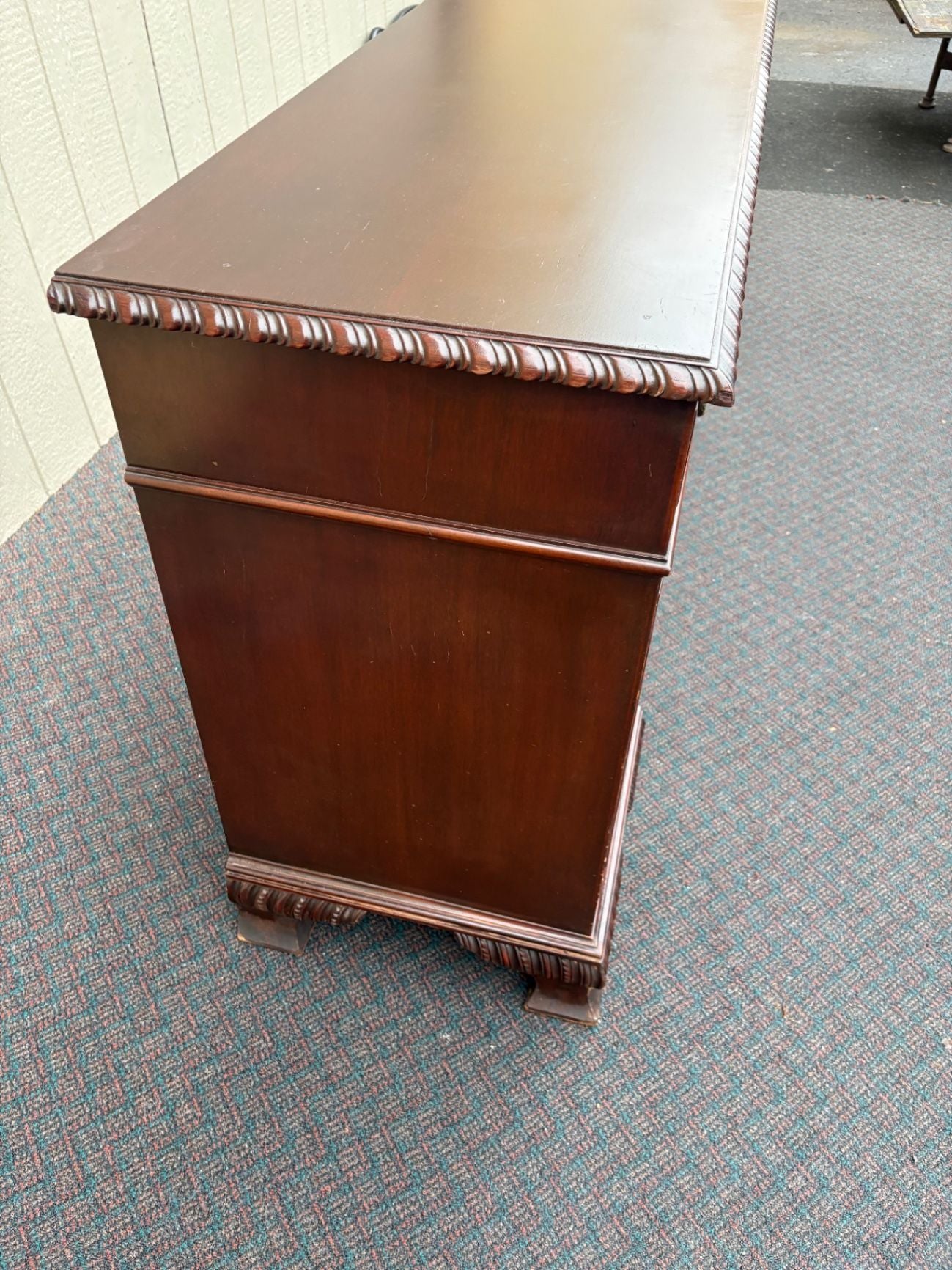 67544  Mahogany Chippendale Style Buffet Sideboard with Carved Details