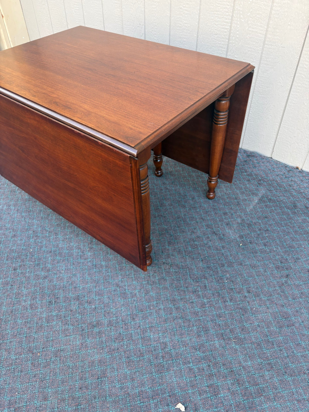 Cherry Drop Leaf Dining Table with Turned Legs, Vintage Style