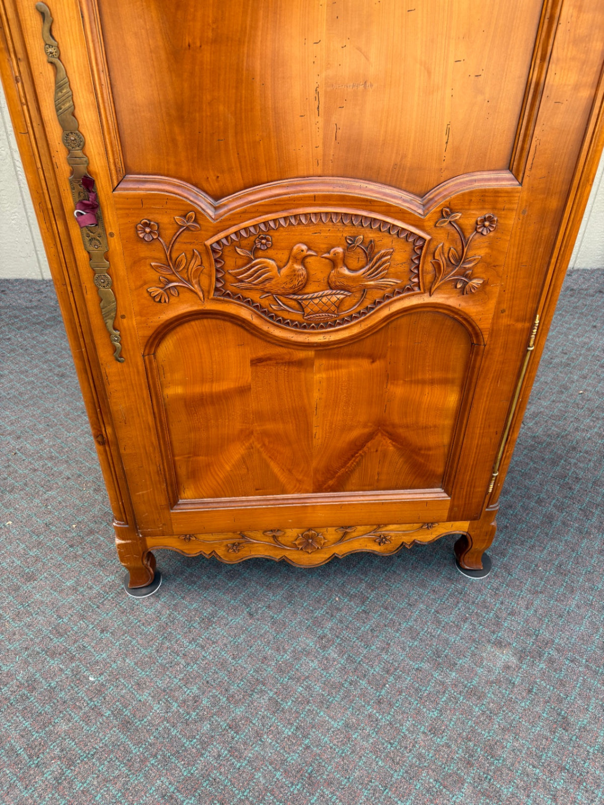 68127  Antique French Louis XV Style Carved Walnut Wardrobe Armoire