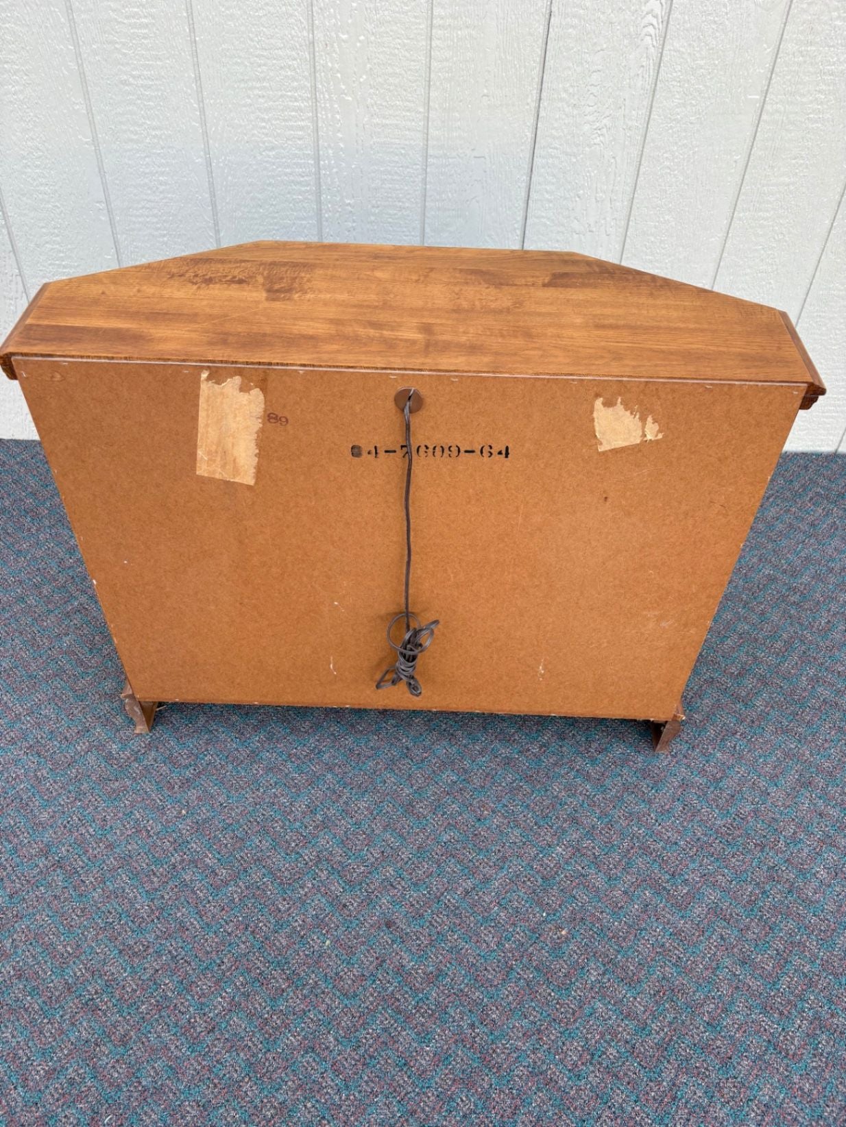 67654 Vintage Oak Curio Credenza with Glass Doors and Shelves