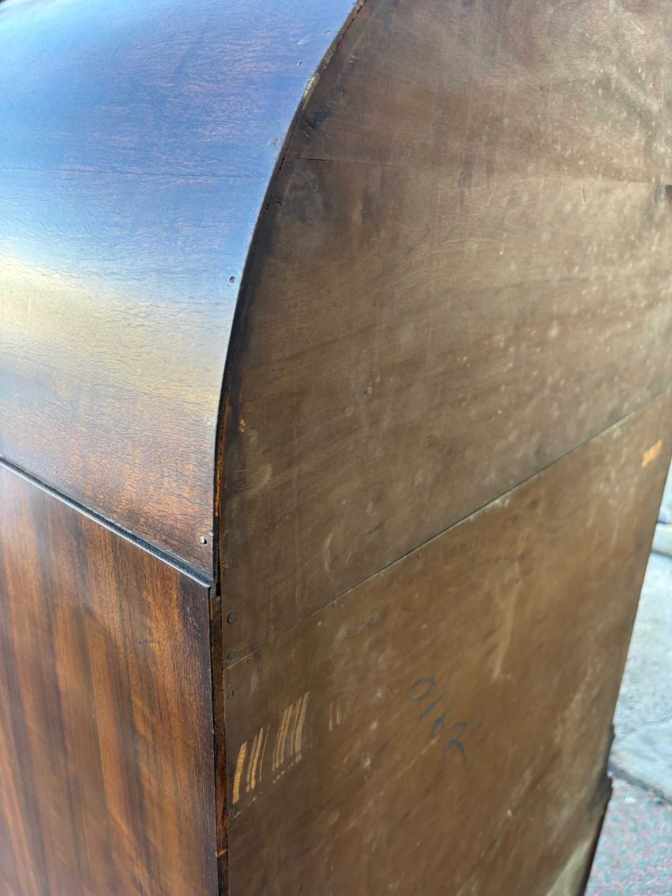 67453  Art Deco Chifferobe with Sunburst Veneer and Carved Details (Copy)