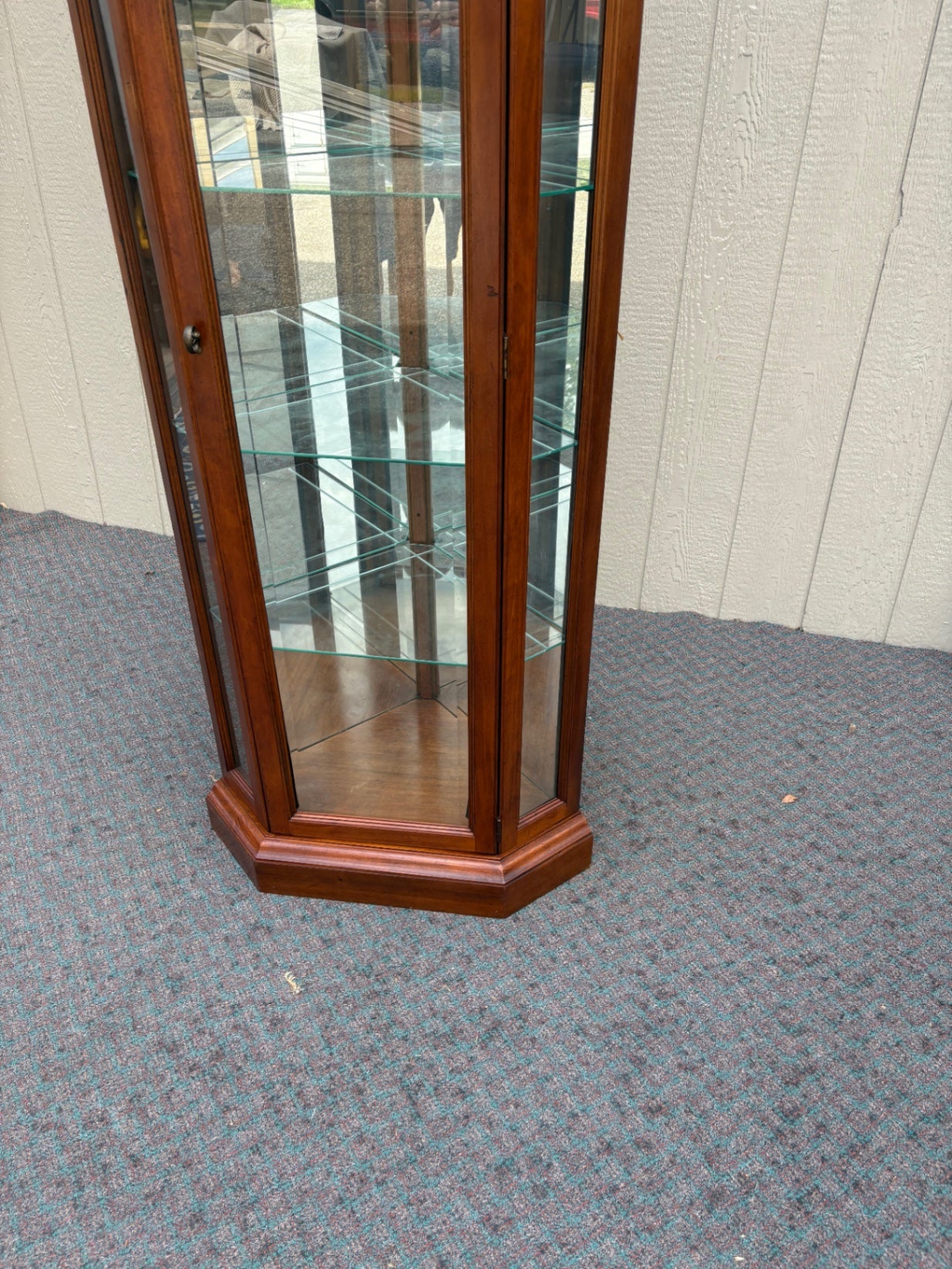 67909 American of Martinsville Corner Curio Cabinet w/ Glass Shelves + Lighting