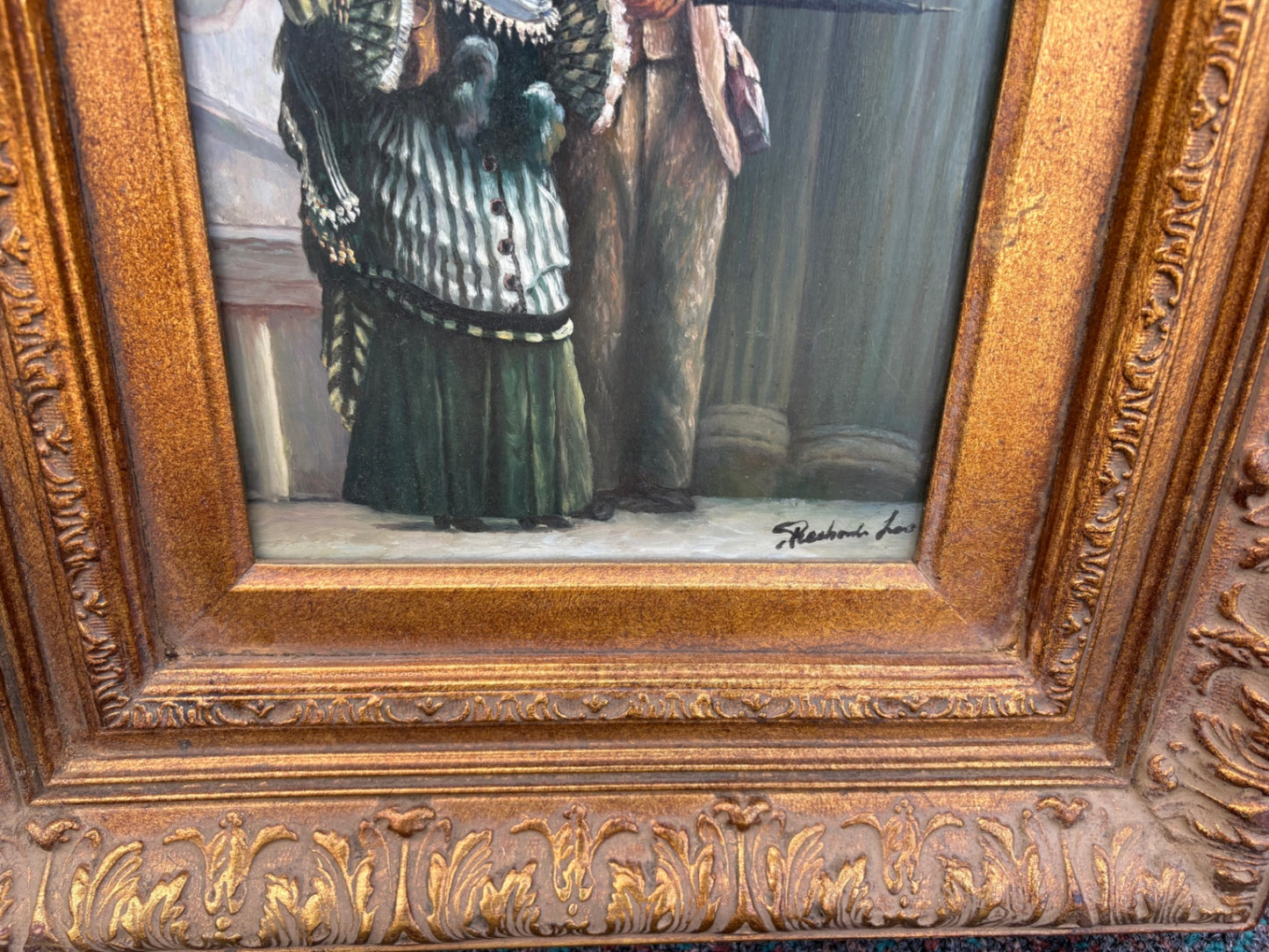 68042 Victorian Style Framed Oil Painting with Ornate Gilt Frame