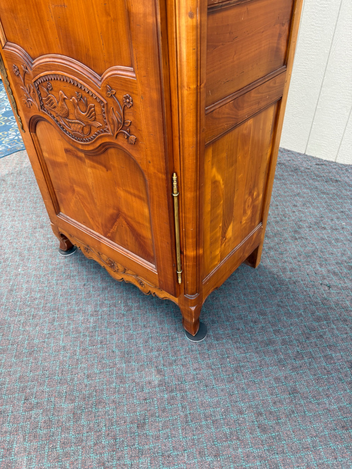 68127  Antique French Louis XV Style Carved Walnut Wardrobe Armoire