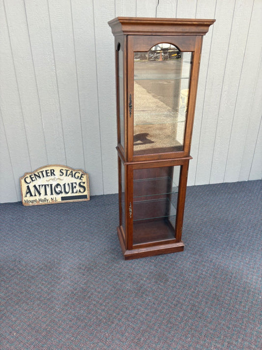 67559 Elegant Cherry Curio Cabinet with Glass Shelves and Doors