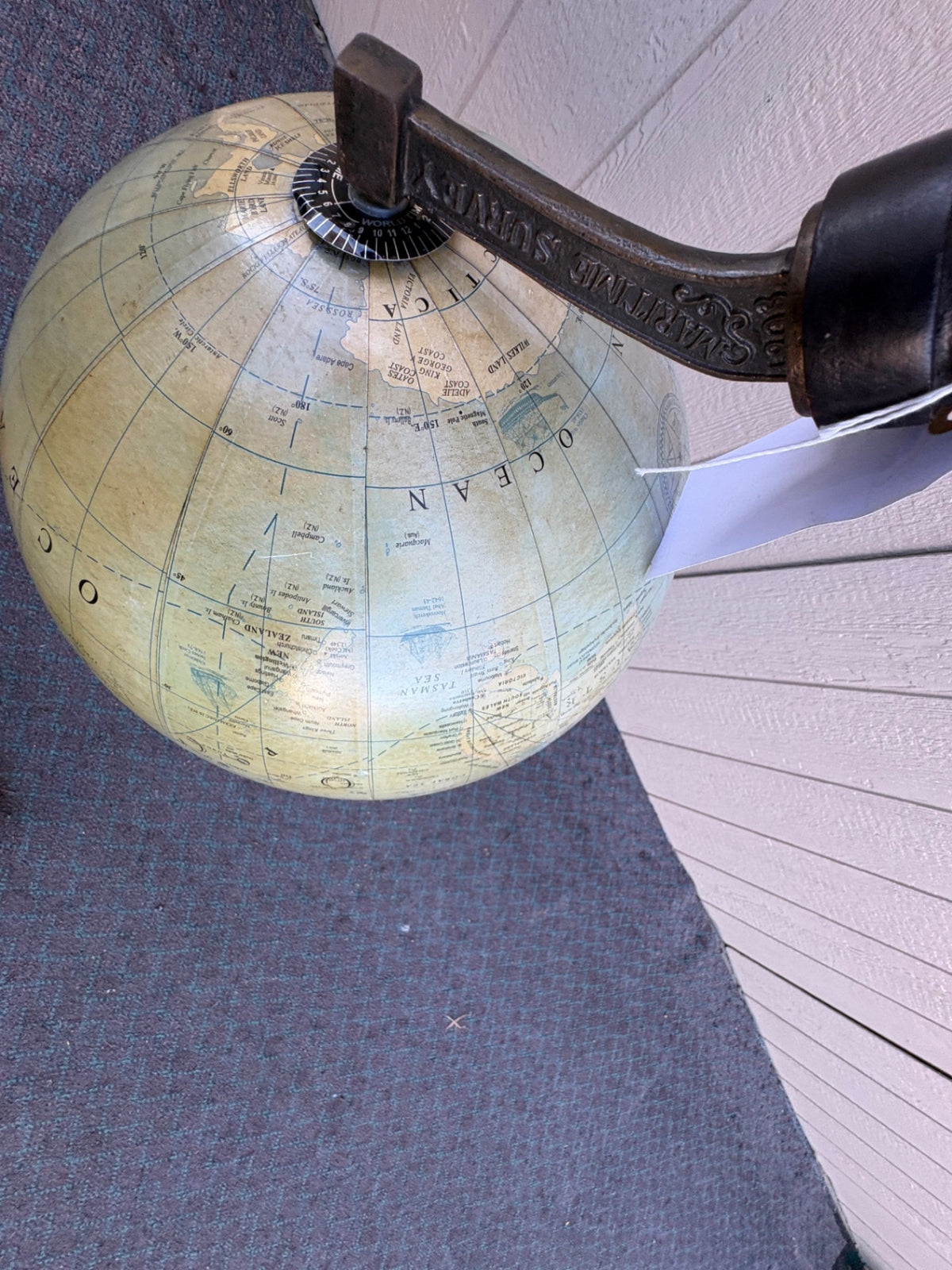 Antique Maritime Survey Floor Standing Globe with Black Metal Stand 1808