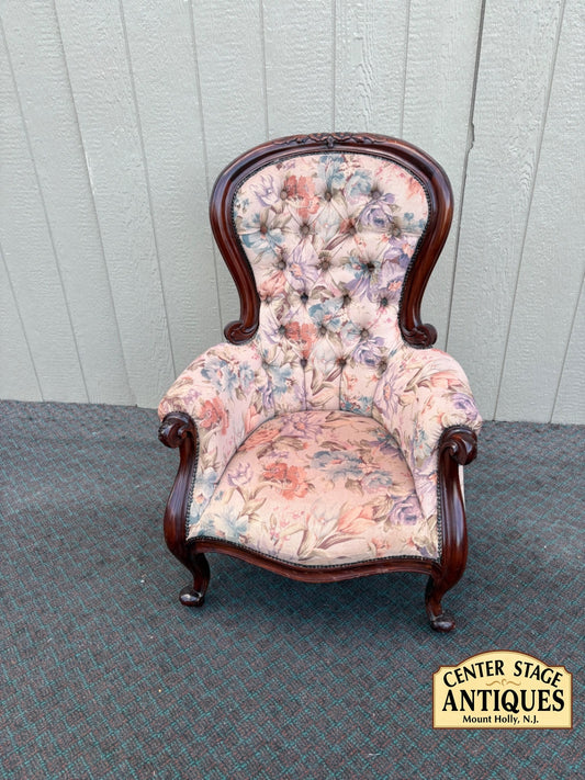 68177 Victorian Style Kimball Armchair with Floral Upholstery