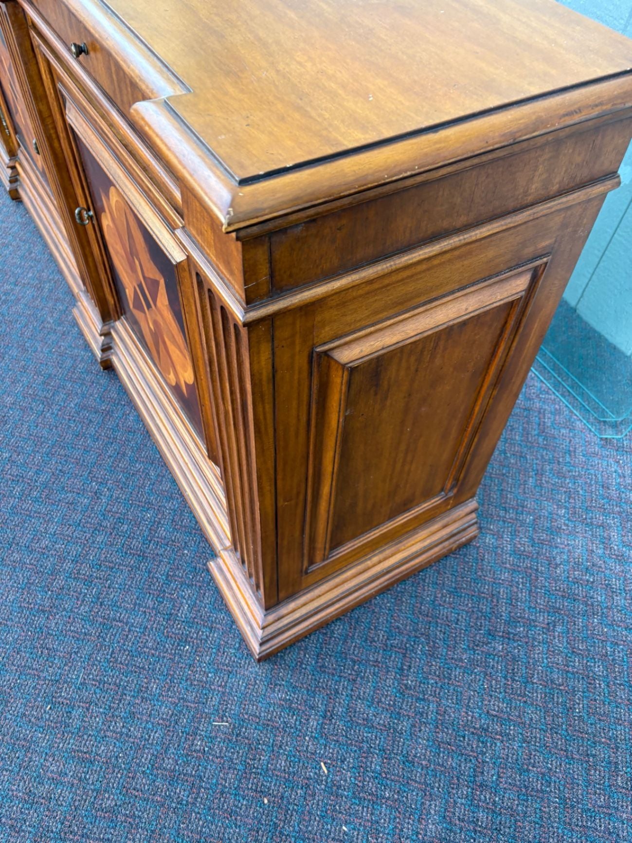 67471 Ethan Allen Marquetry Buffet with Star Inlay Design