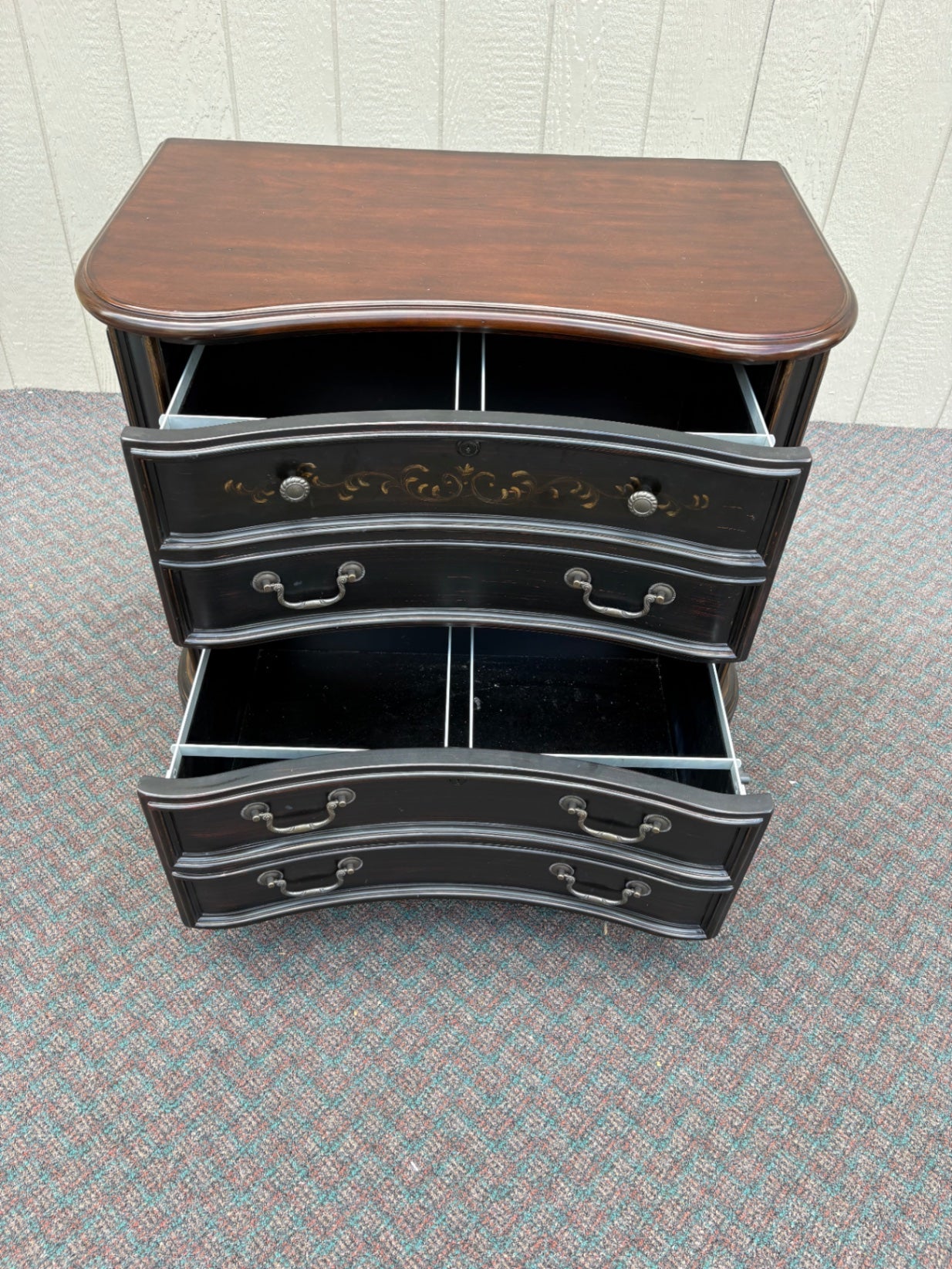67804 Hooker Seven Seas Ebony and Cherry Two-Drawer File Cabinet
