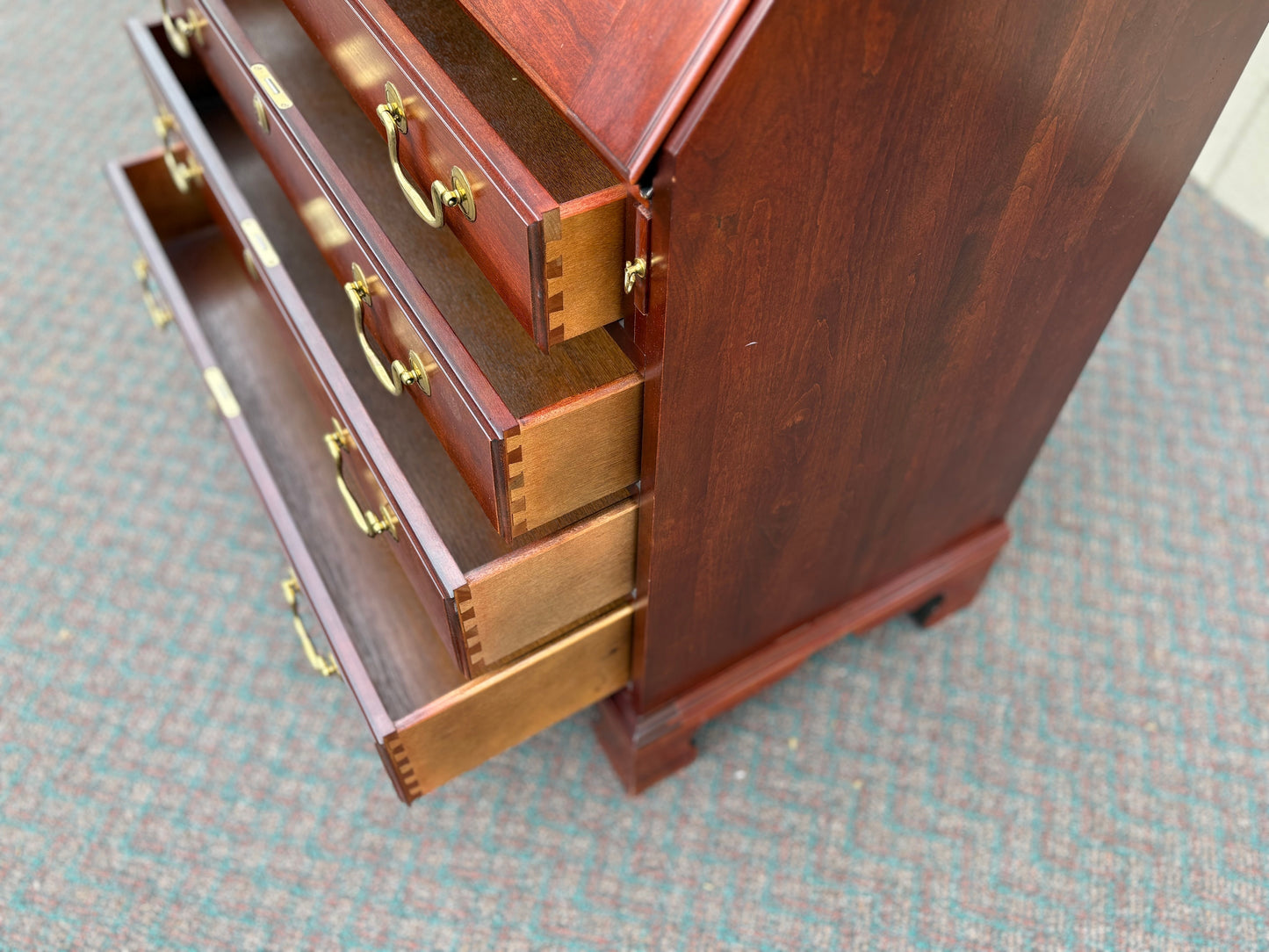 67723 Jasper Secretary Desk with Hutch, Traditional Cherry Wood Finish