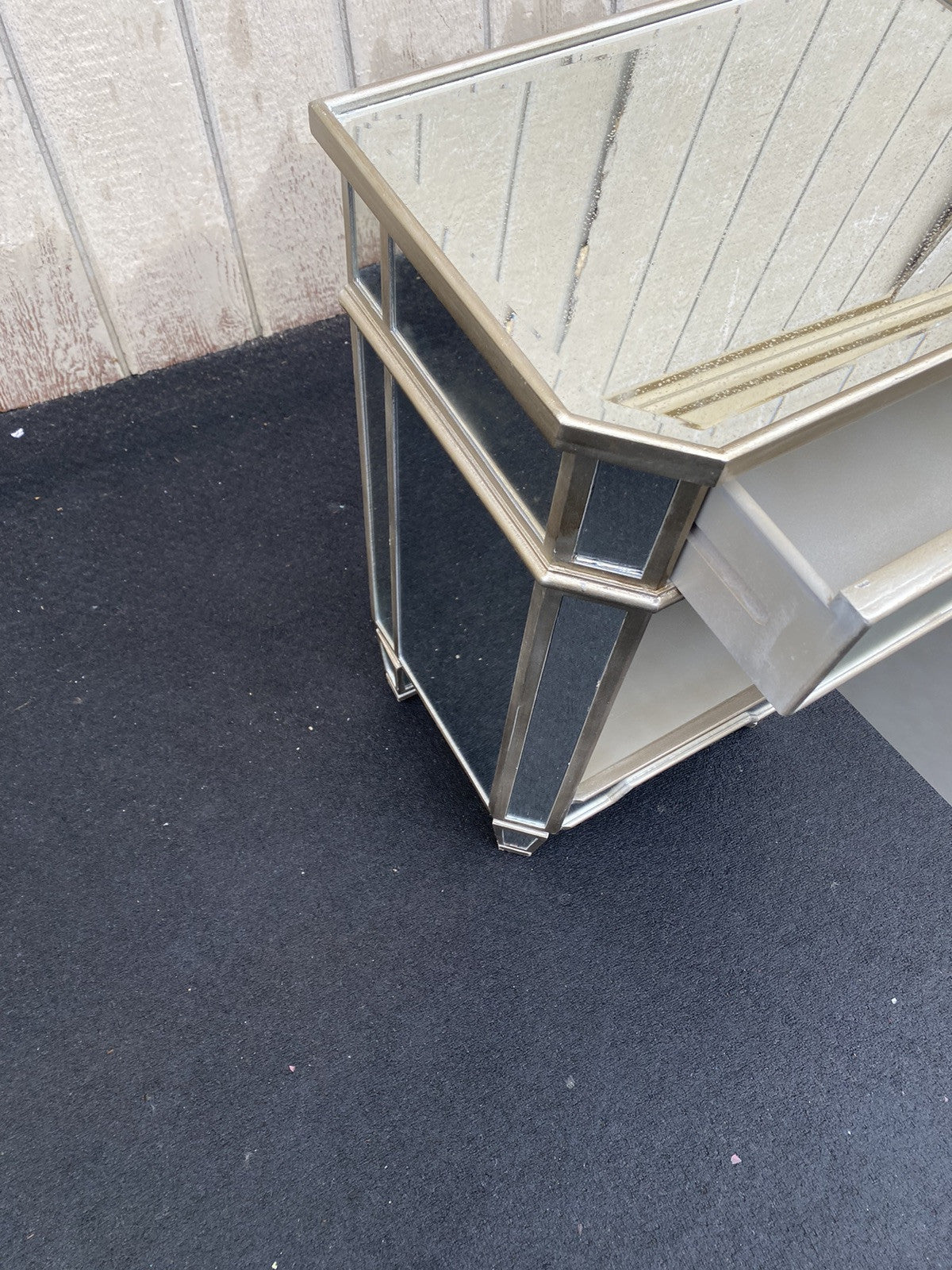 66351  Modern  Mirror Mirrored Nightstand End Table Stand