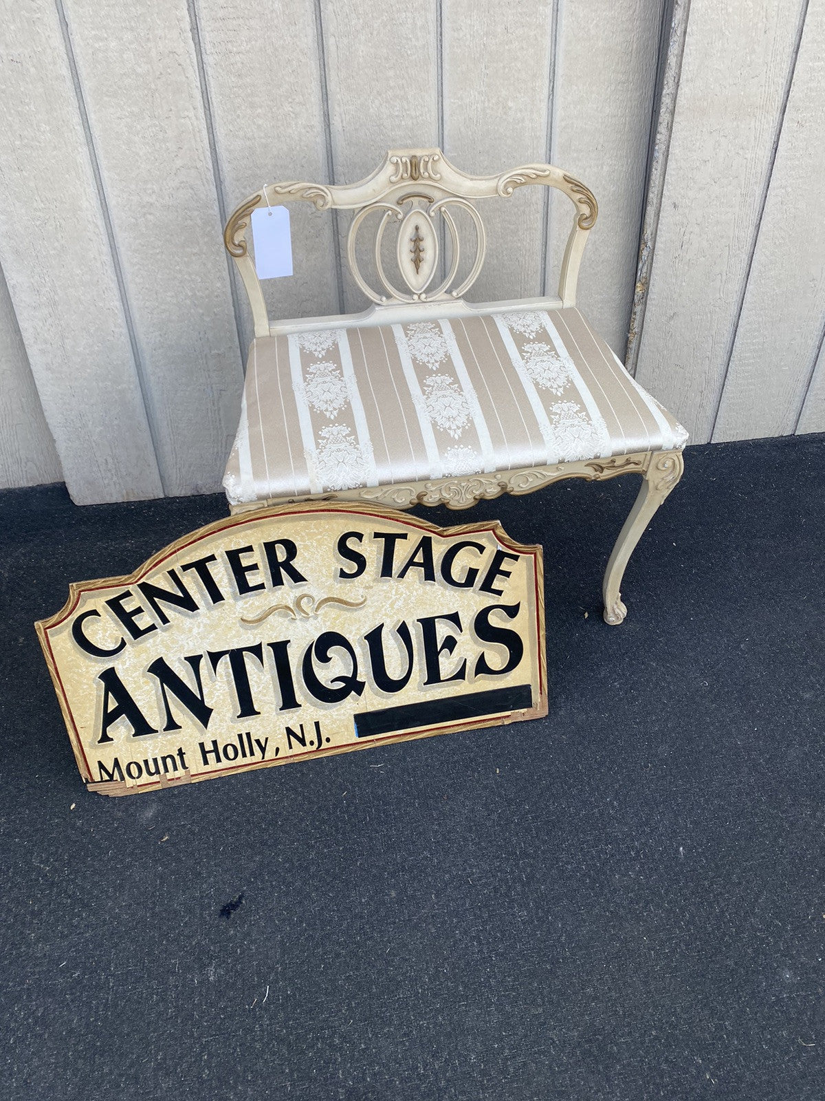 66296 Decorator White Vanity Bench Stool