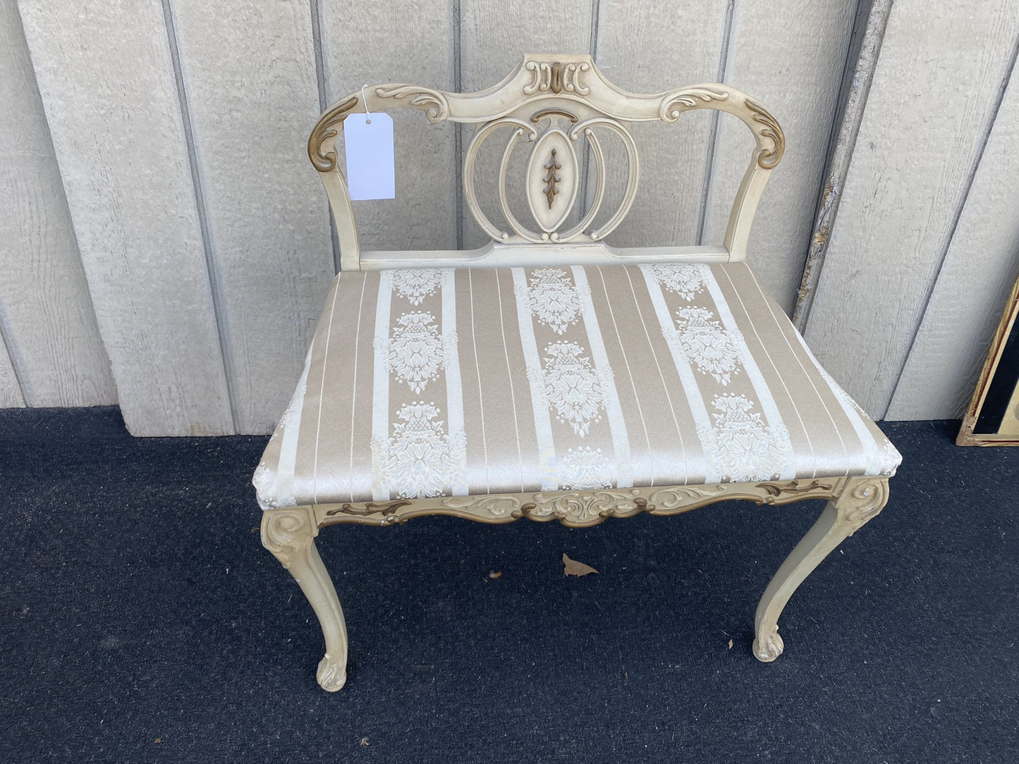 66296 Decorator White Vanity Bench Stool