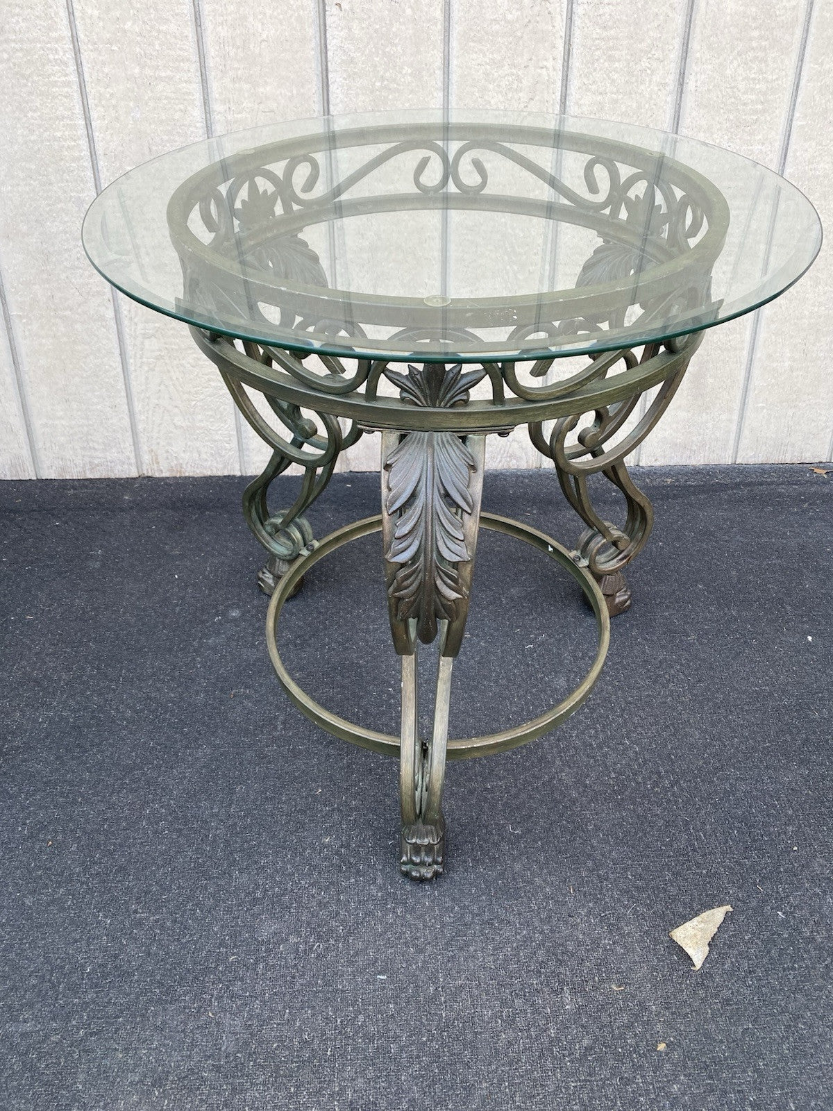 66440  Pair Glass Top Lamp Table Stand s