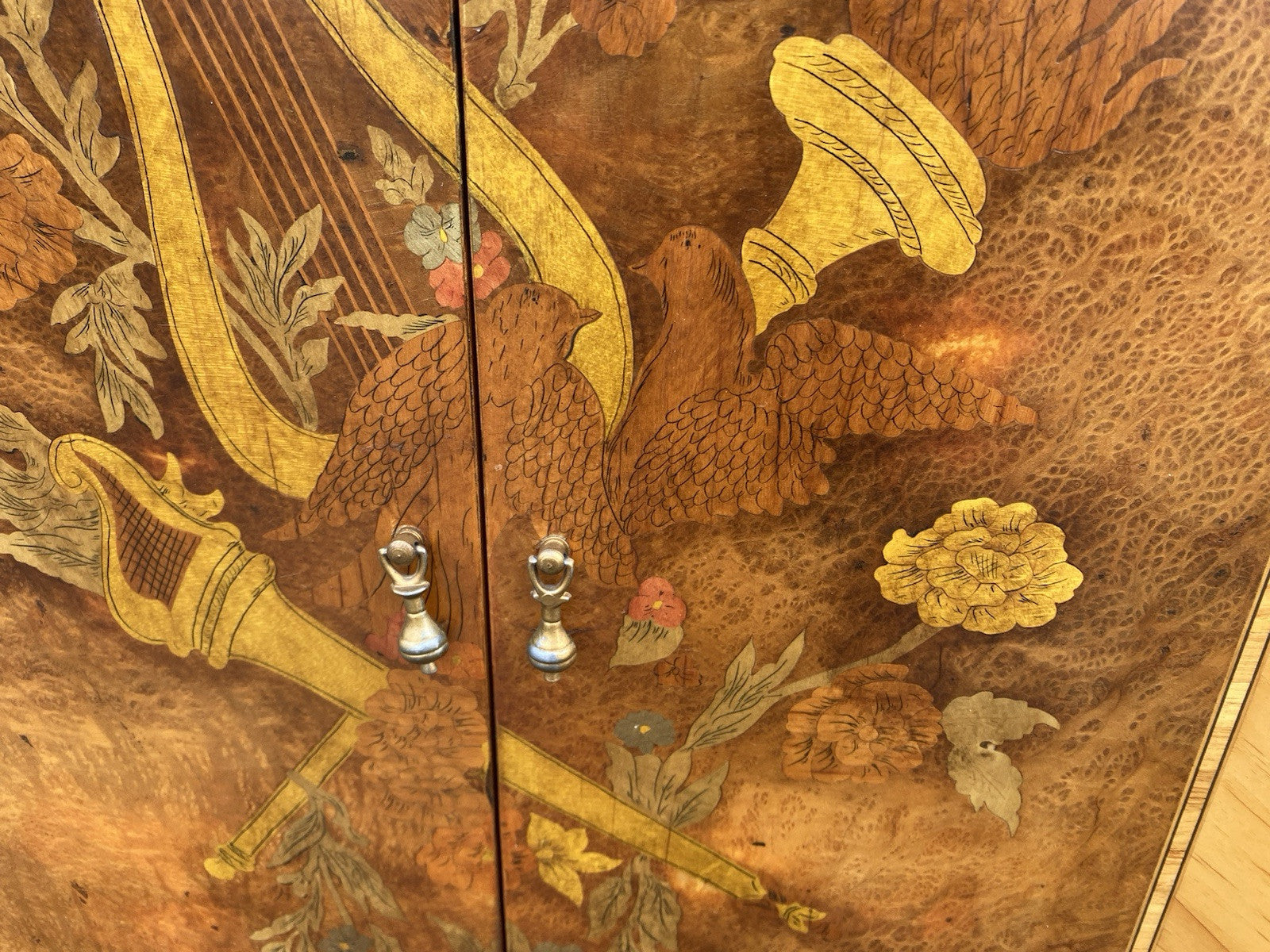 66380 Inlaid 2 door Storage Cabinet Liquor Cabinet  Chest