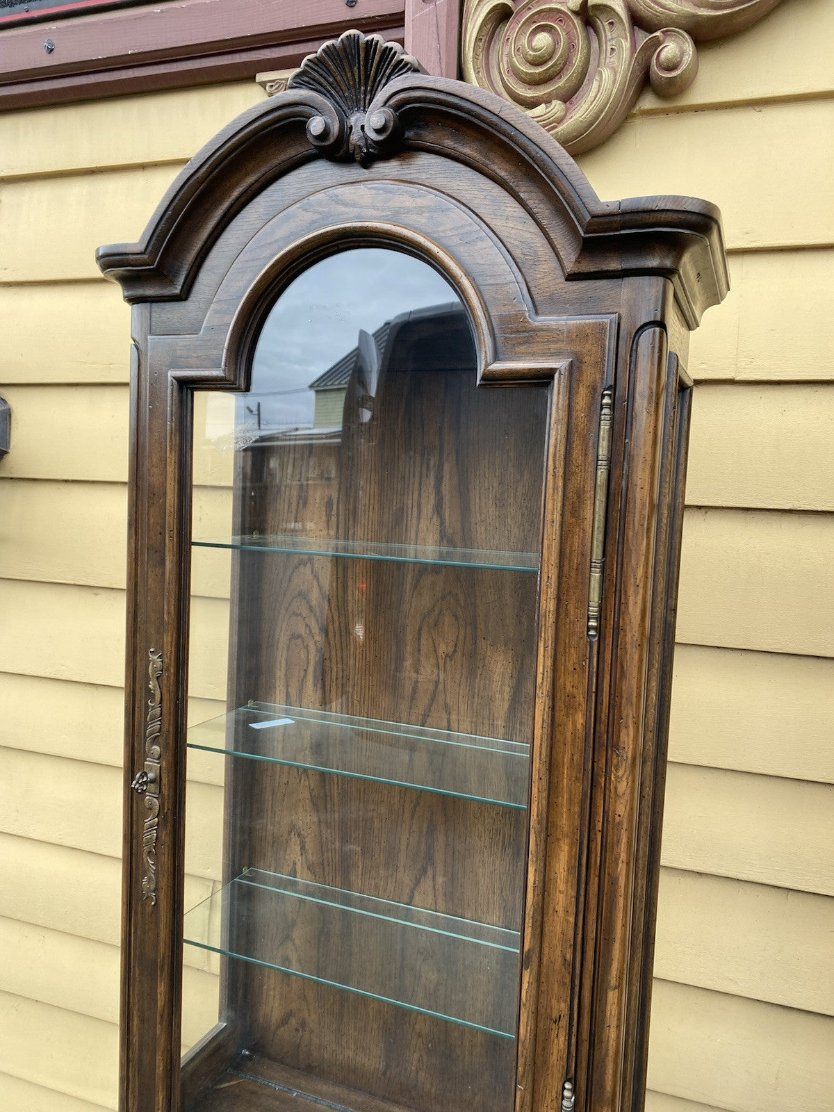 66426 PAIR JOHN STUART Furniture Oak Curio China Cabinet s