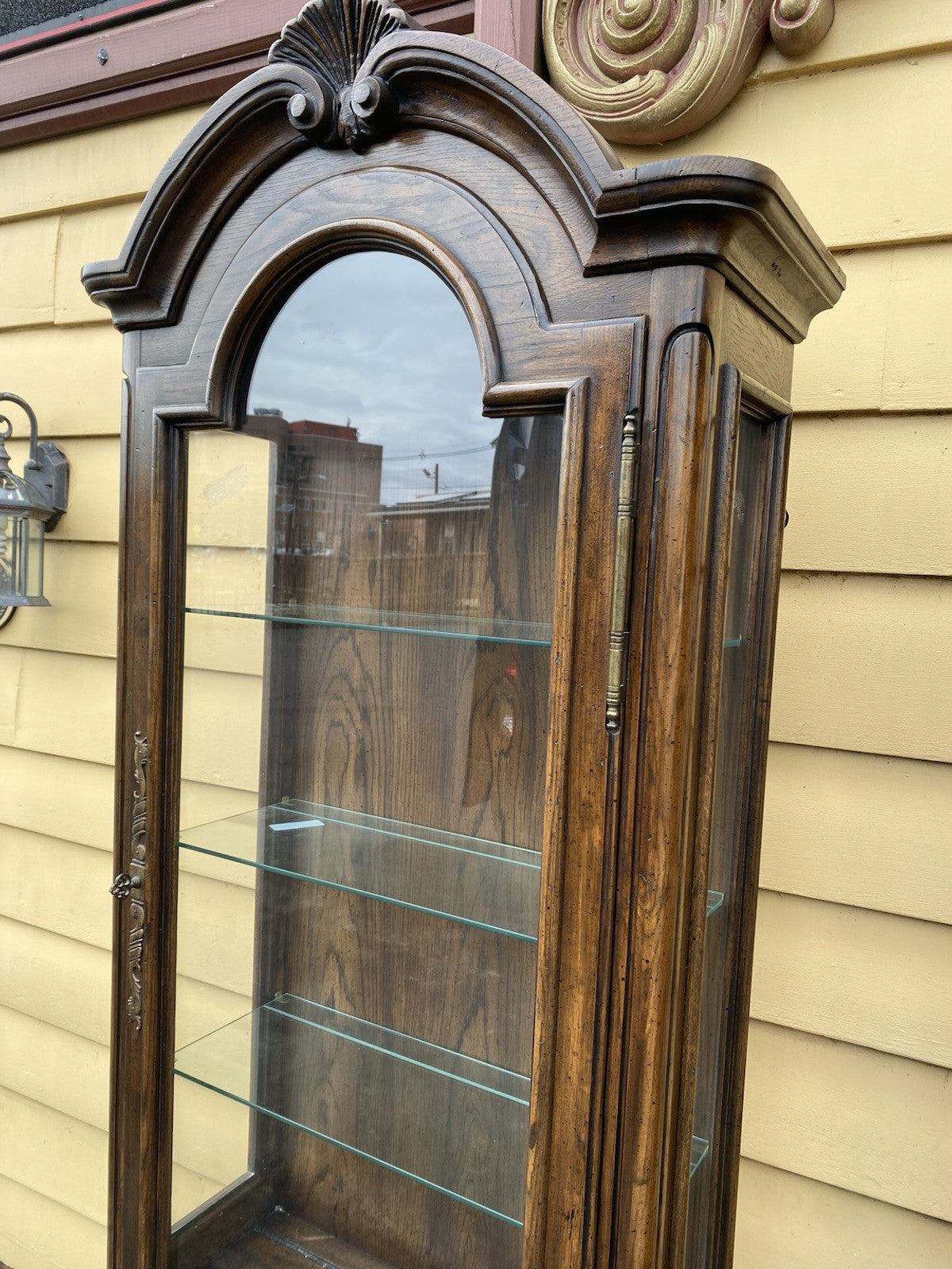 66426 PAIR JOHN STUART Furniture Oak Curio China Cabinet s