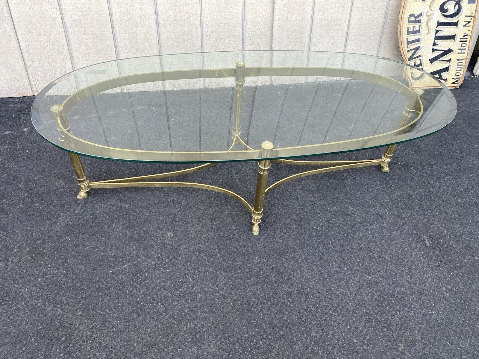 66465 QUALITY Brass and Glass Coffee Table Stand