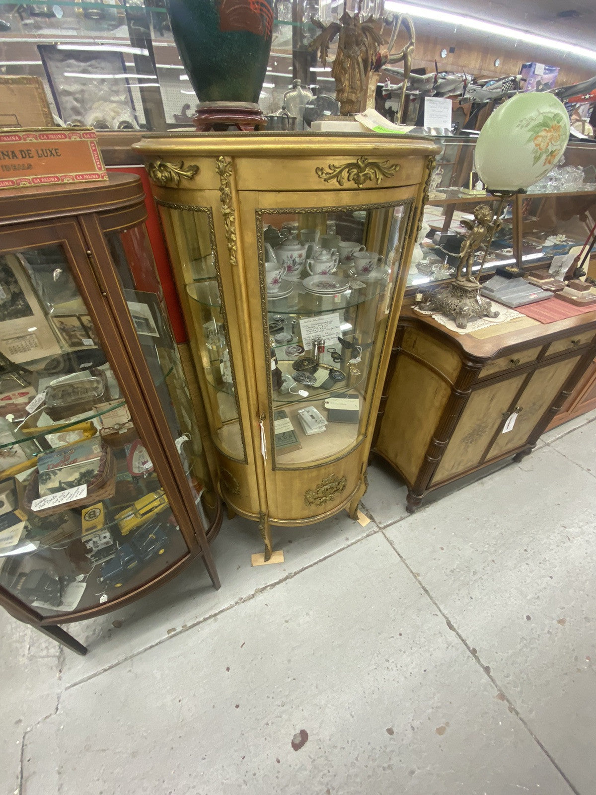 62863 Gold Decorator Bow Glass Curio  China Cabinet