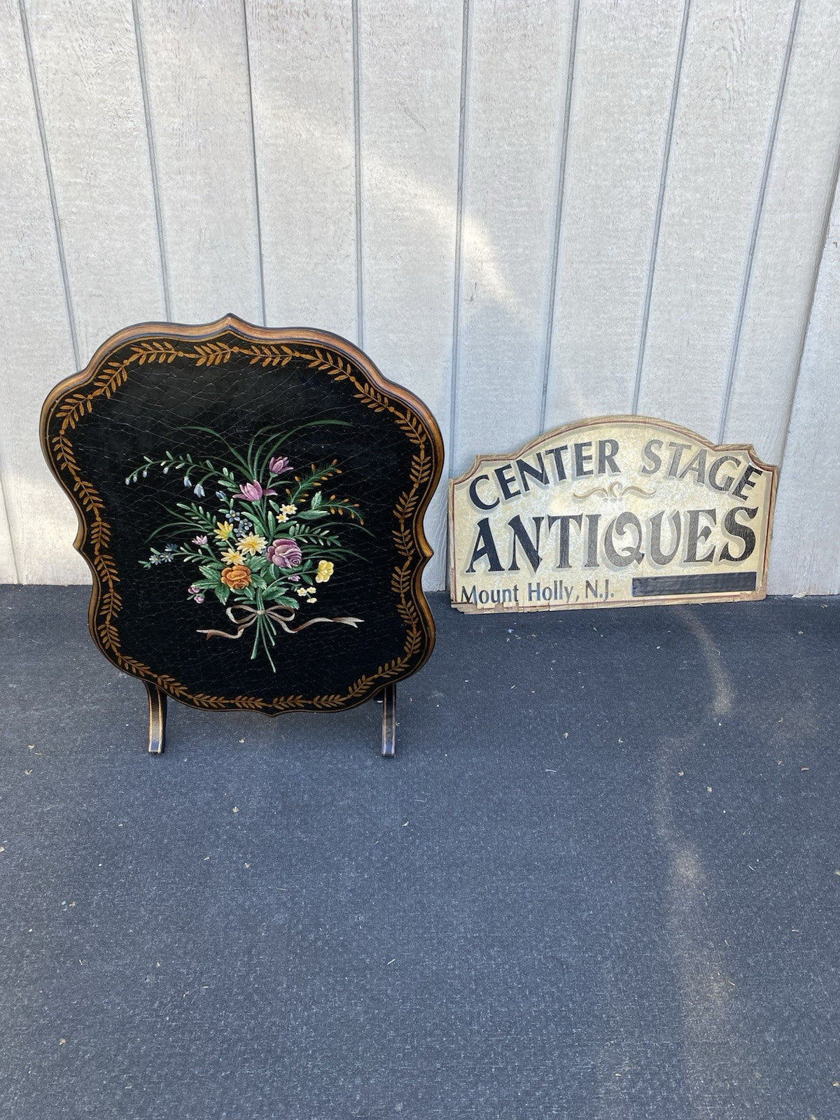 66458  Hand Made Decorator Tilt Top Table Stand   Table Top 24" x 31"W