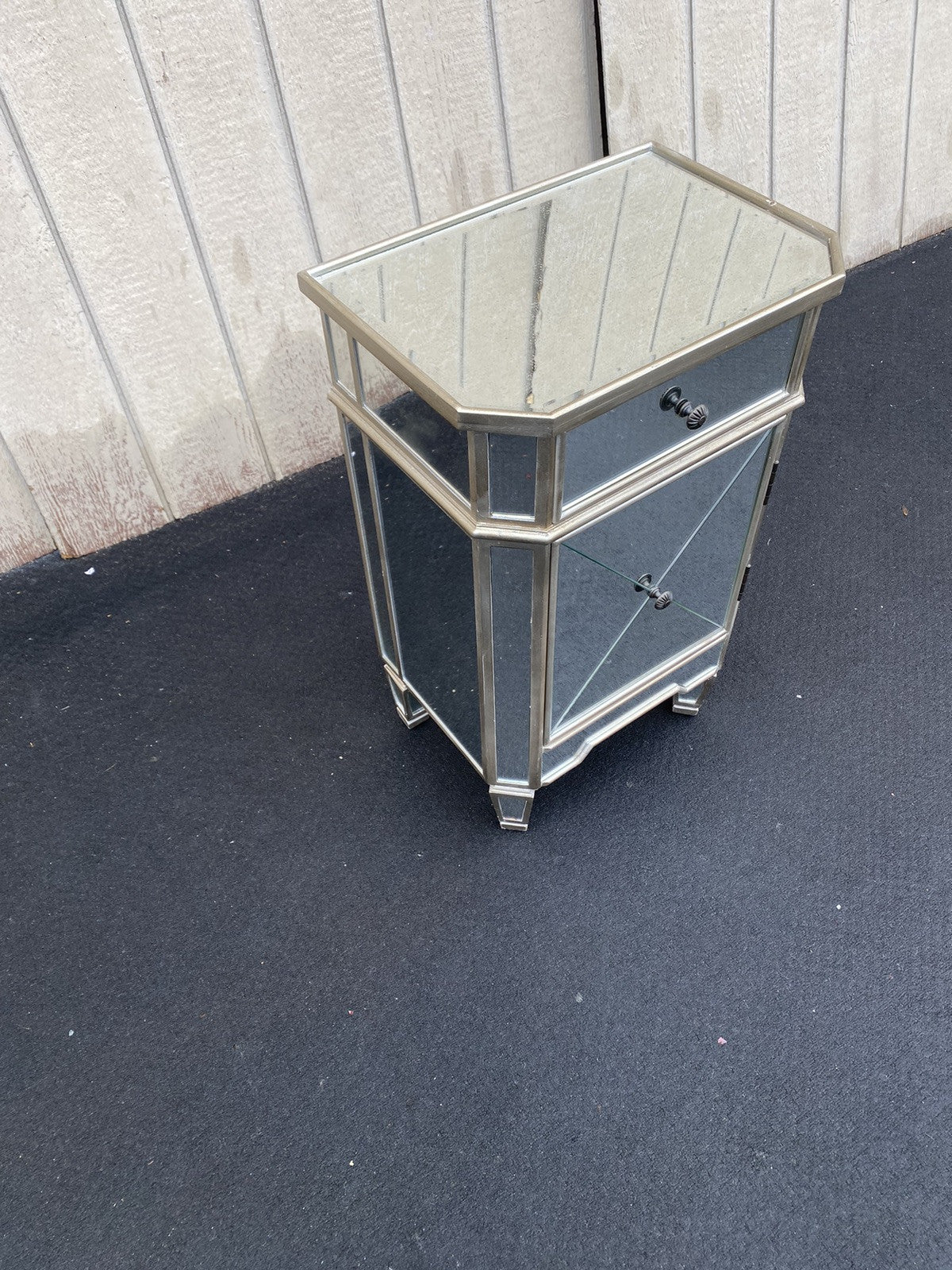 66351  Modern  Mirror Mirrored Nightstand End Table Stand