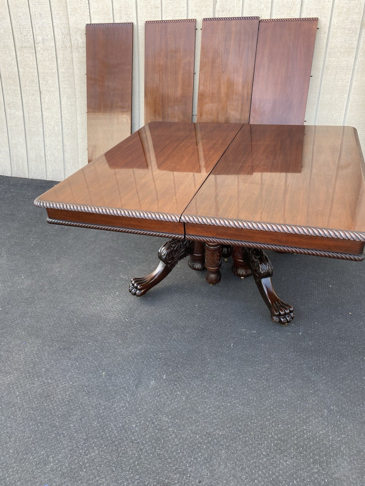 66363 Super Quality Antique Victorian Table w/ 4 Leafs Table top 54" x 110"