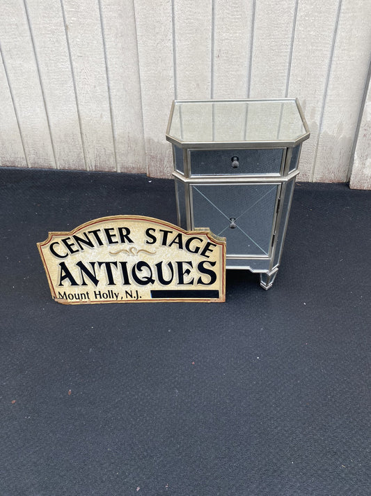 66351  Modern  Mirror Mirrored Nightstand End Table Stand