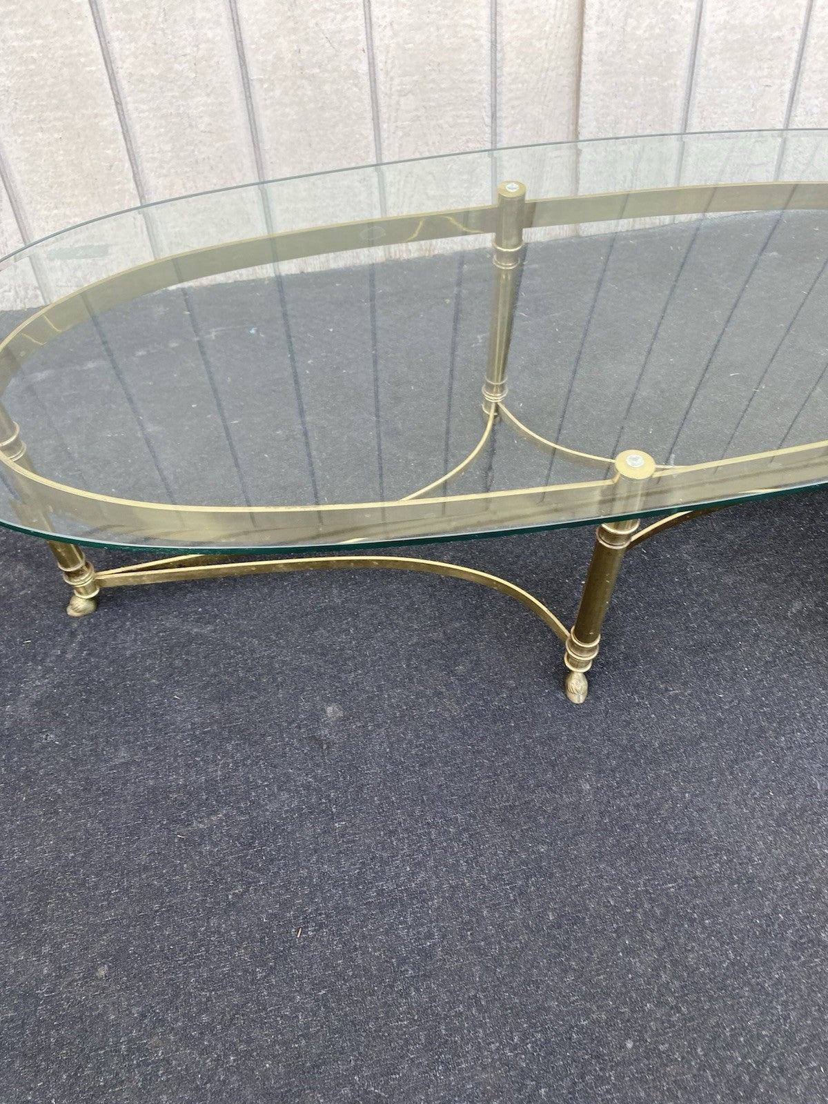 66465 QUALITY Brass and Glass Coffee Table Stand