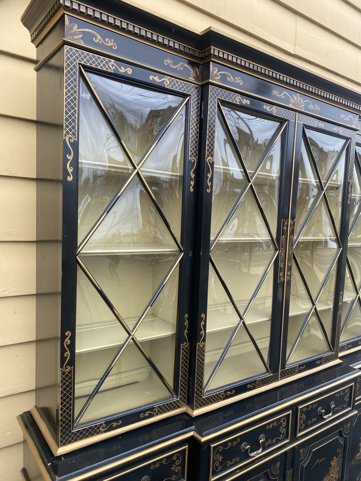 65944 Oriental KEN HILL  Furniture Breakfront China Cabinet Curio