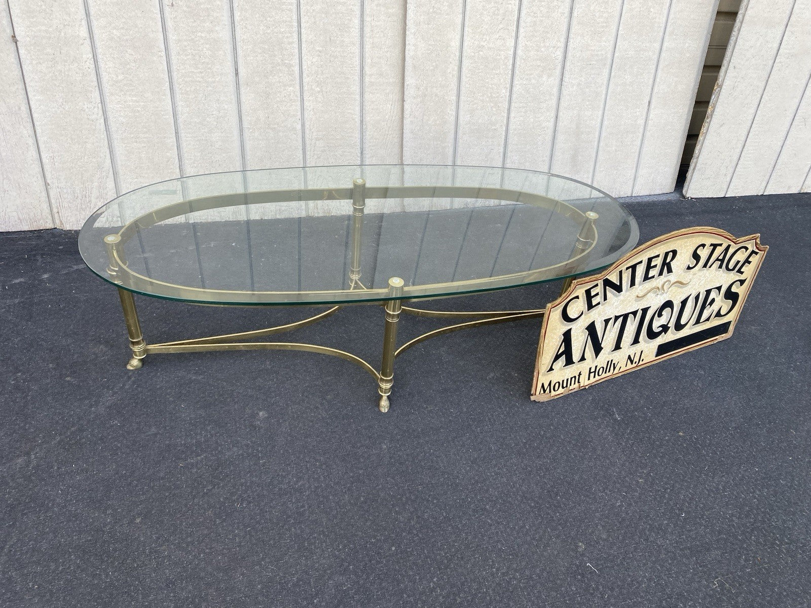 66465 QUALITY Brass and Glass Coffee Table Stand