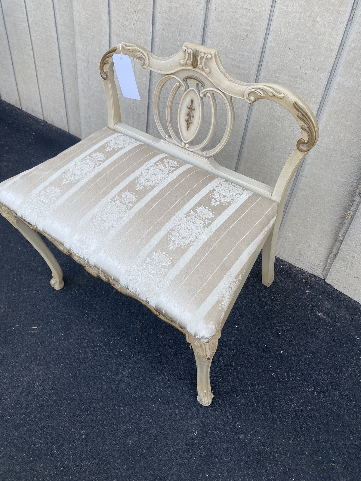 66296 Decorator White Vanity Bench Stool