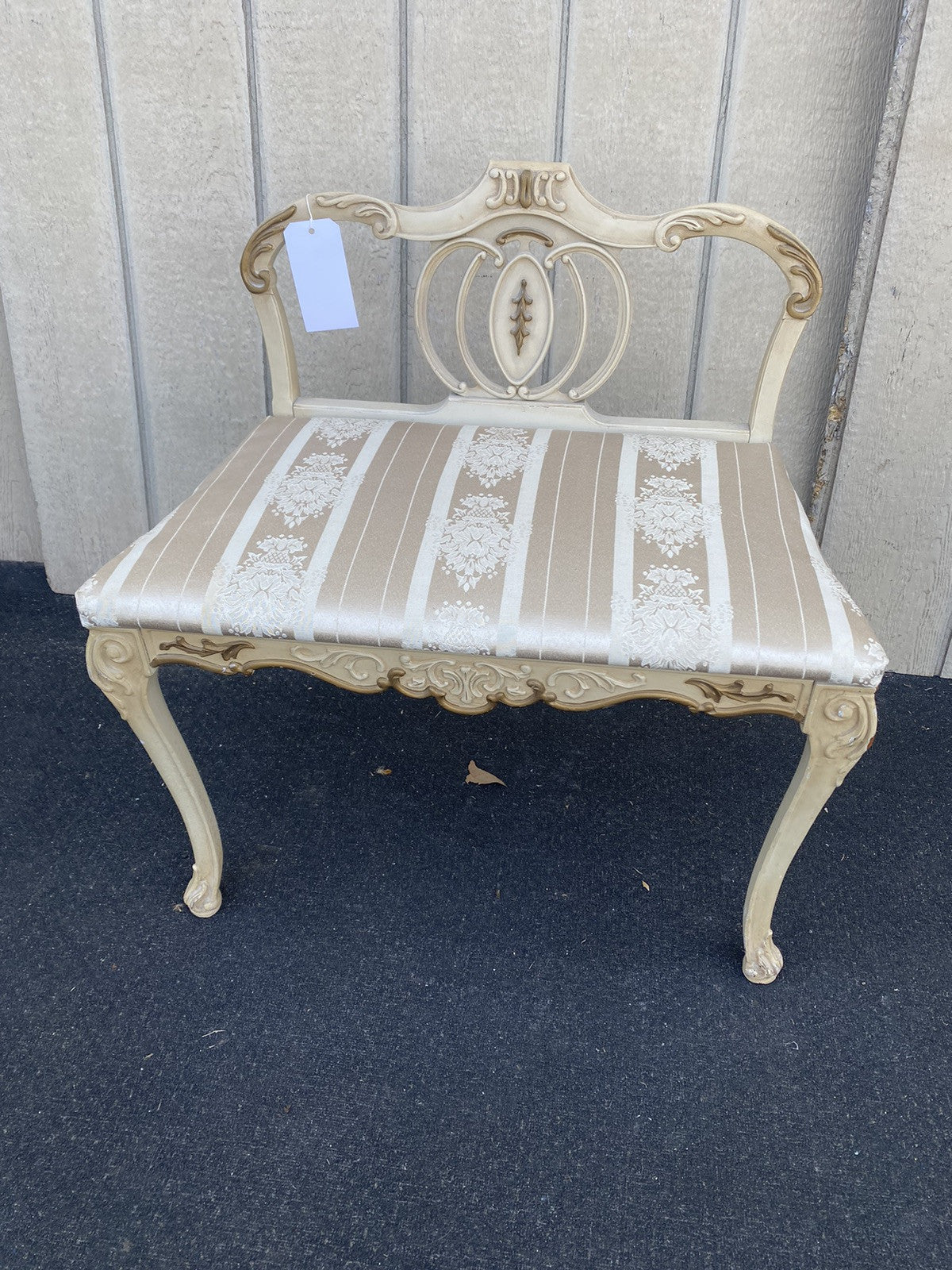 66296 Decorator White Vanity Bench Stool