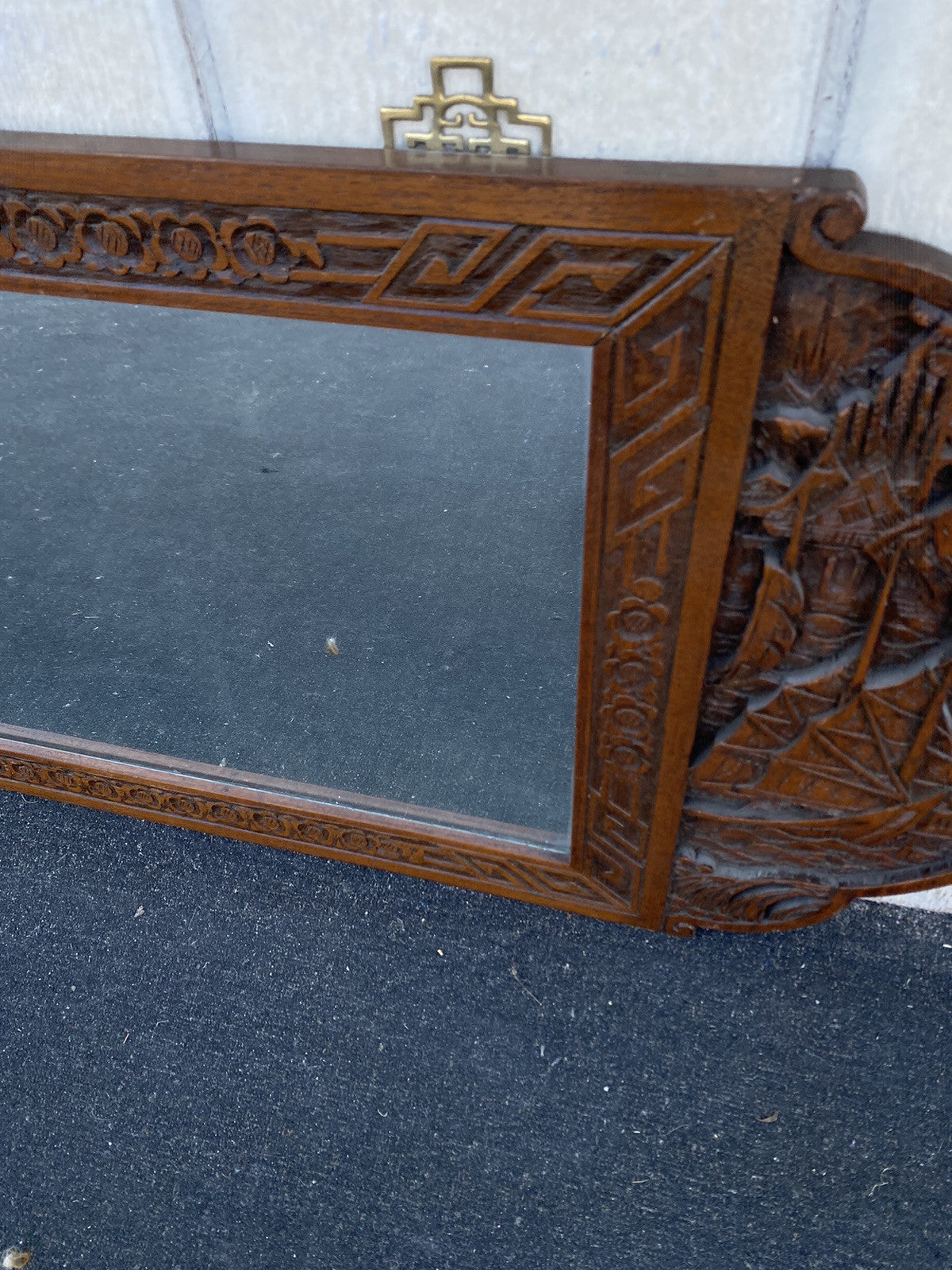 66384  Oriental Carved Wall Mirror