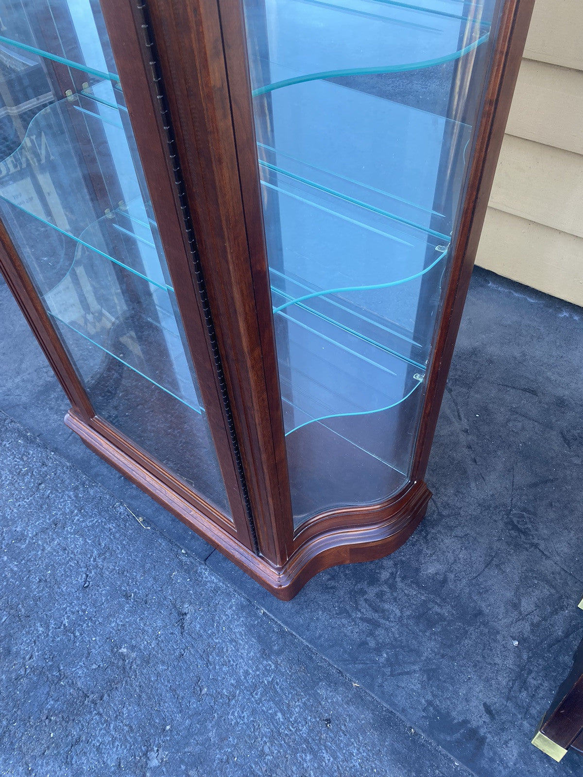 66378 Serpentine Glass Quality Curio China Cabinet