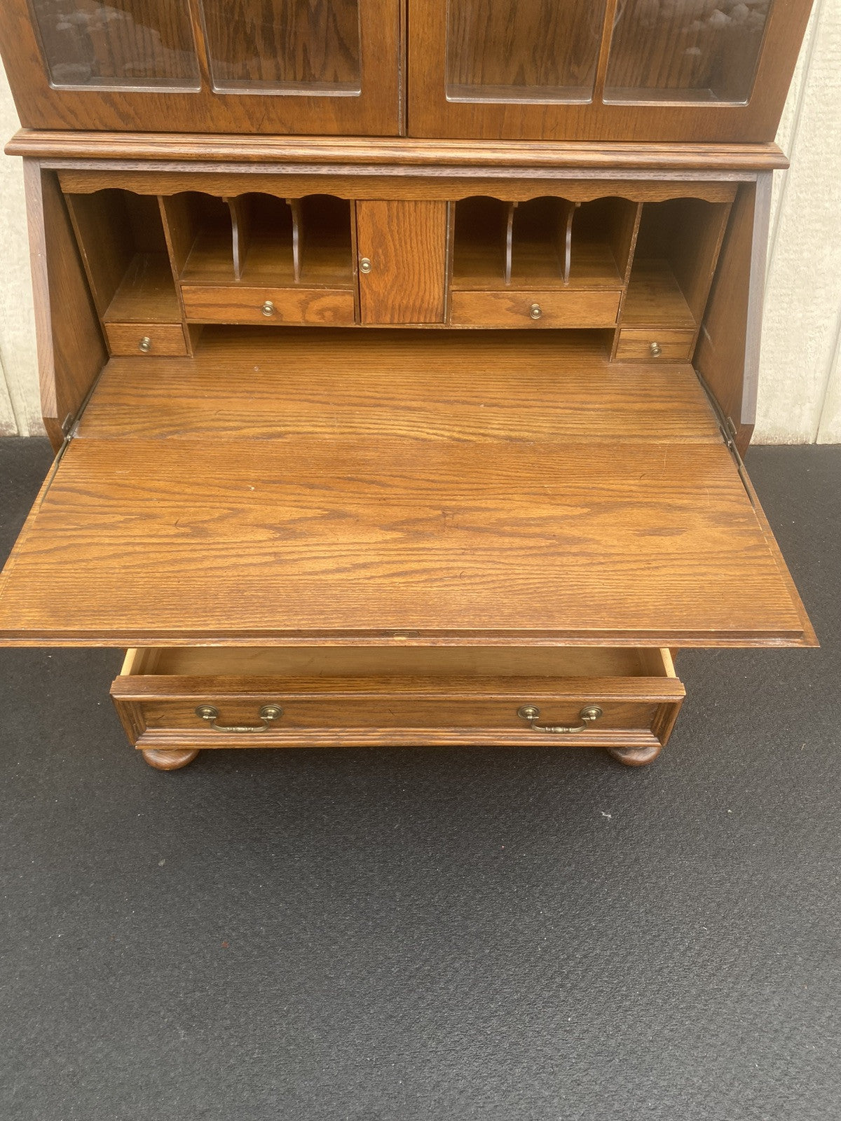 66335   JASPER Oak Secretary Desk with Bookcase Top