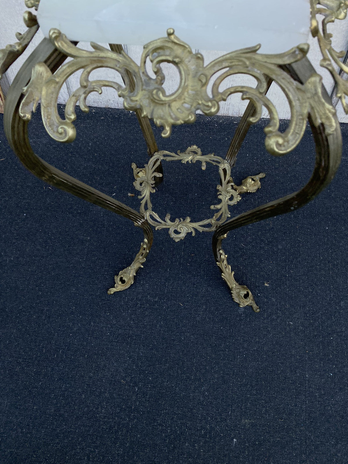 66370 Fancy Victorian Brass and Onyx Stand.