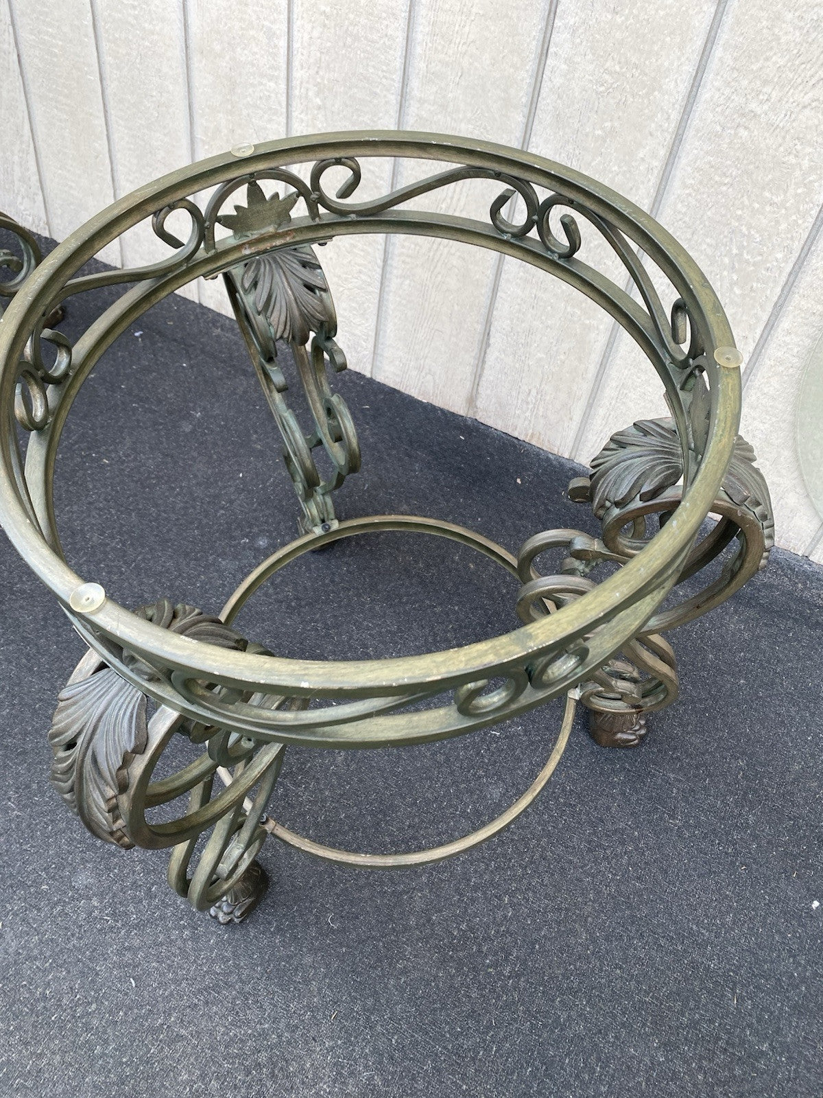 66440  Pair Glass Top Lamp Table Stand s