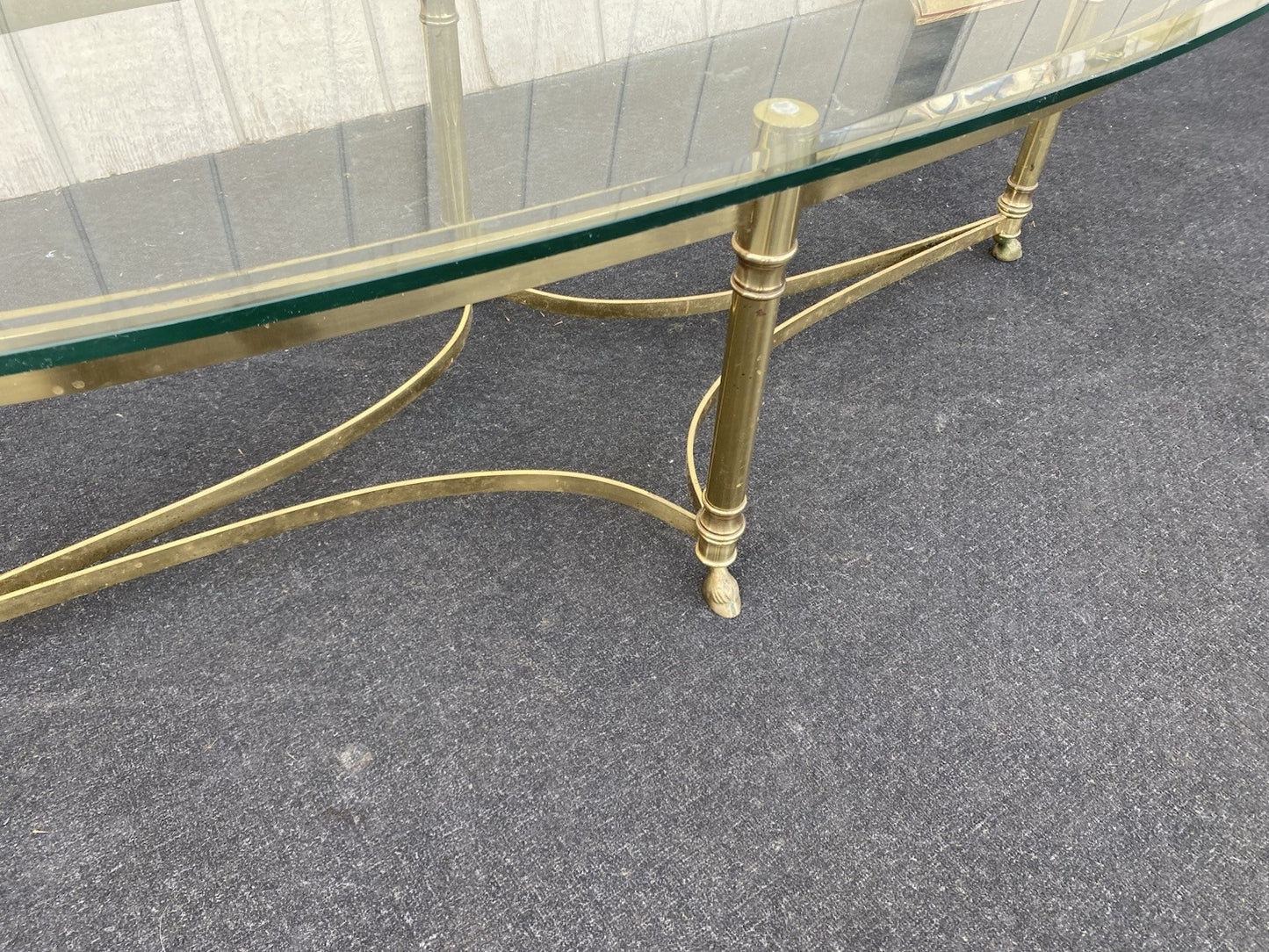 66465 QUALITY Brass and Glass Coffee Table Stand